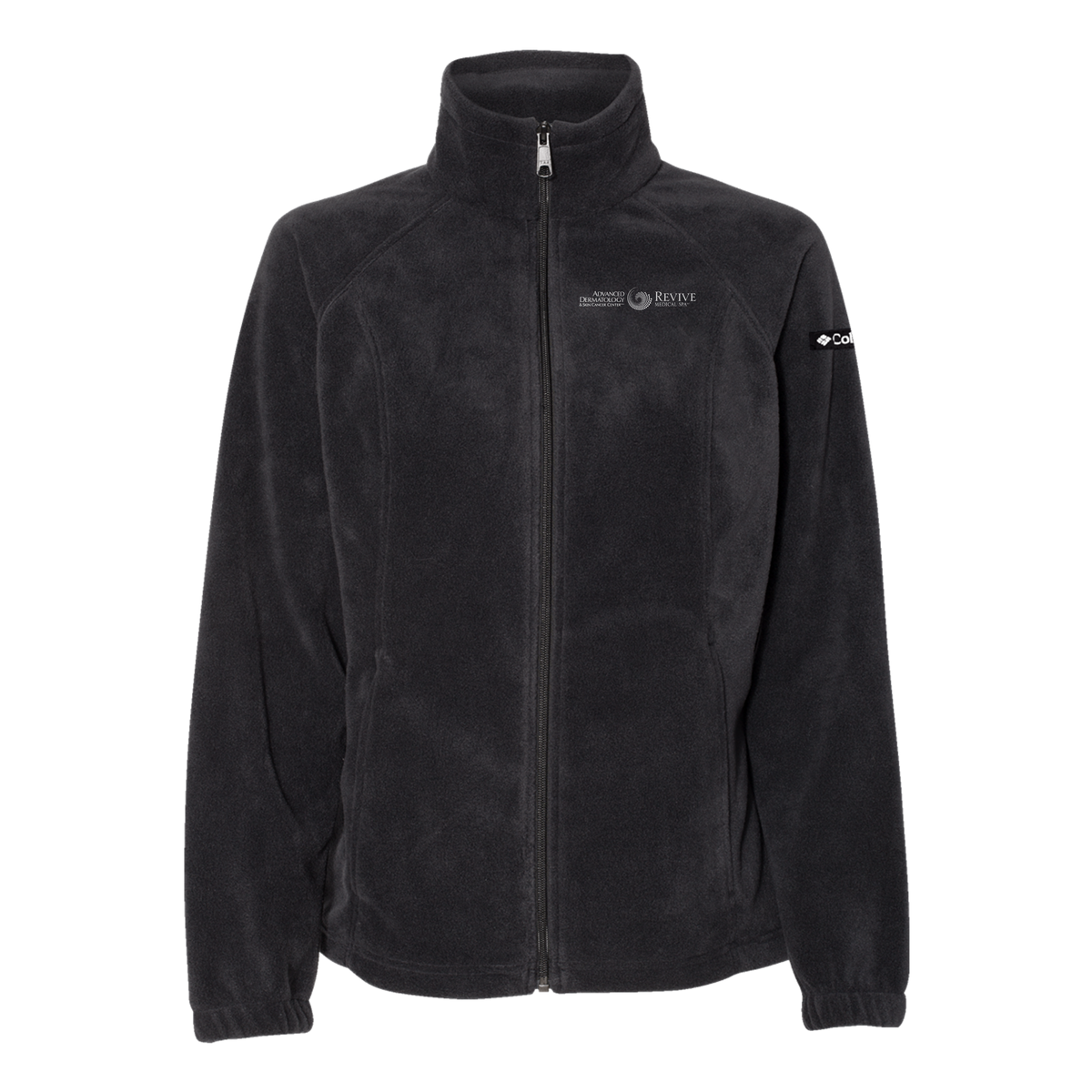 advancedskinmd-columbia-womens-fleece-jacket-embroidery-leftchest-212470-black-flat-front