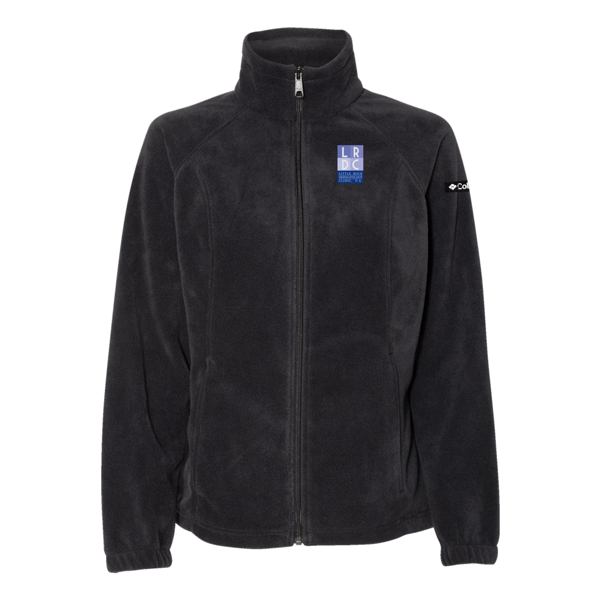 littlerockdermatology-columbia-womens-fleece-jacket-embroidery-leftchest-212470-black-flat-front