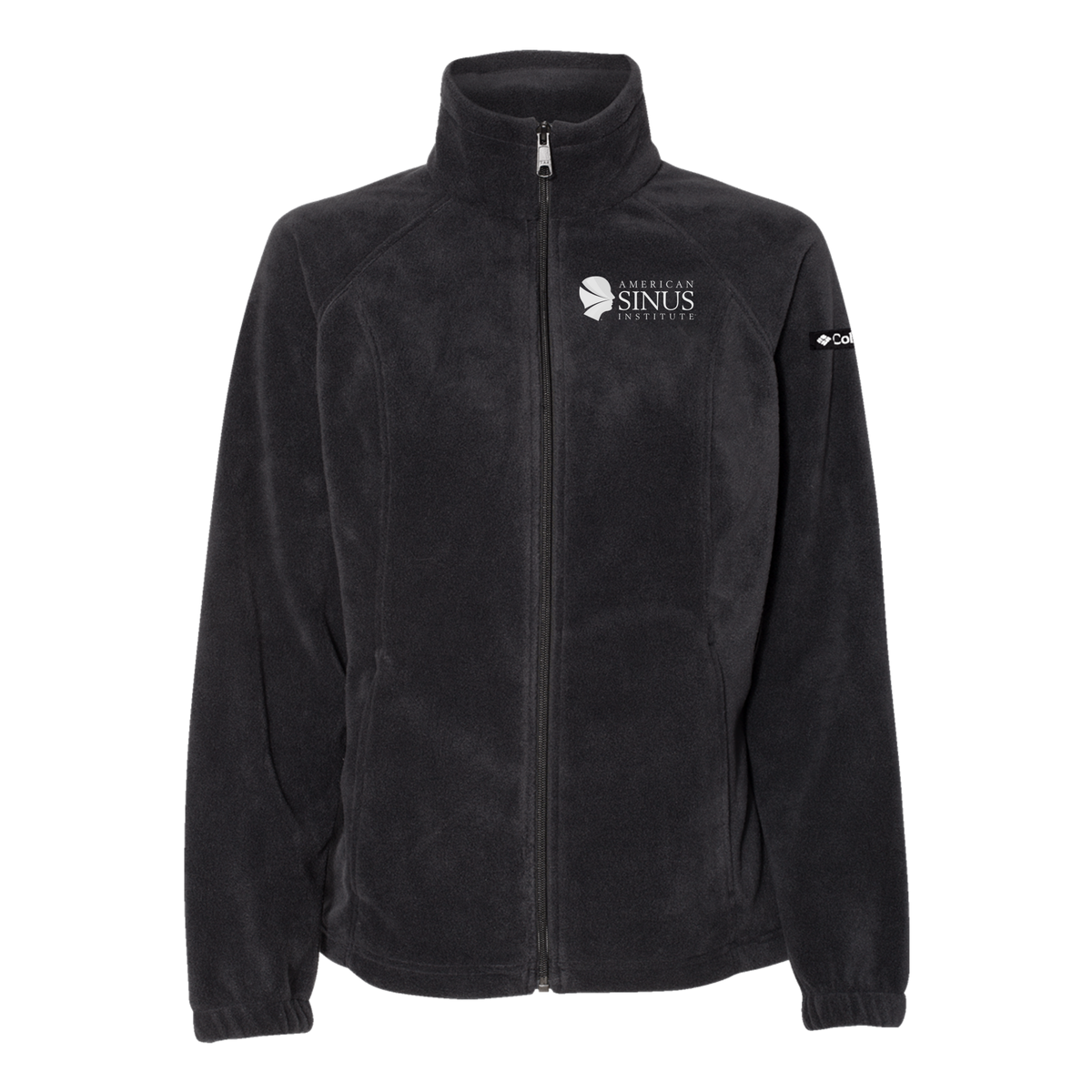 americansinus-columbia-womens-fleece-jacket-embroidery-leftchest-212470-black-flat-front