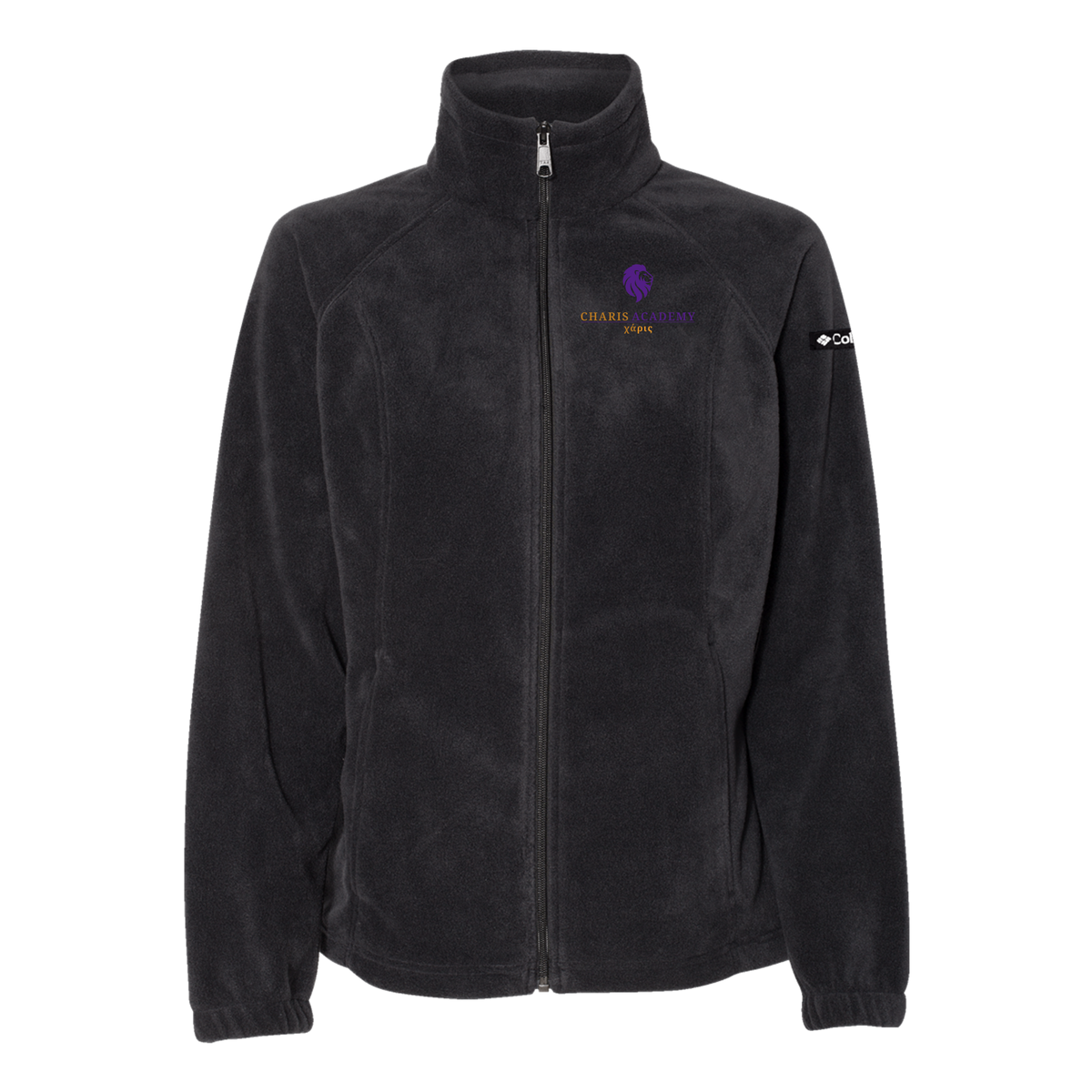 cahazleton-columbia-womens-fleece-jacket-embroidery-leftchest-212470-black-flat-front