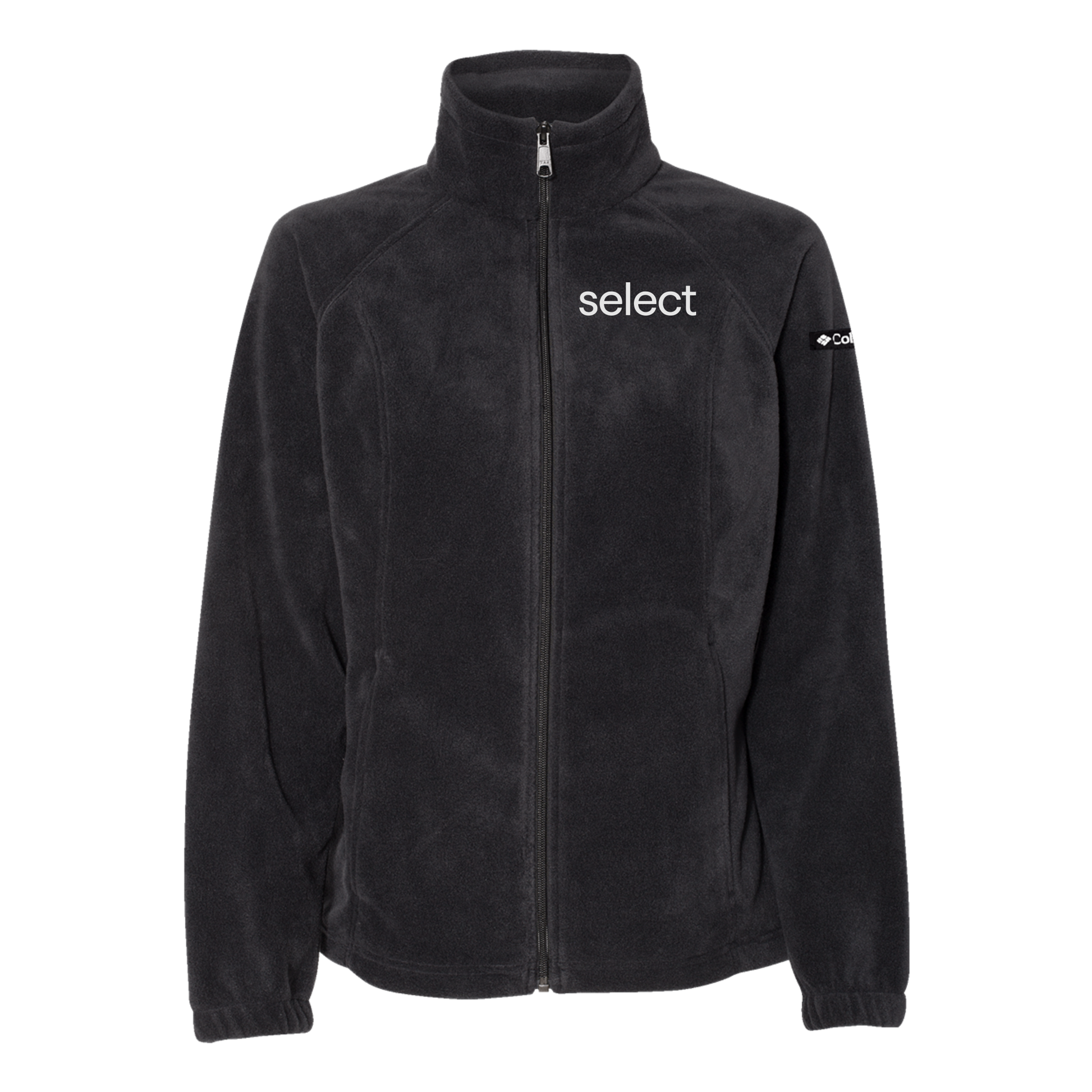 meetselect-columbia-womens-fleece-jacket-embroidery-leftchest-212470-black-flat-front