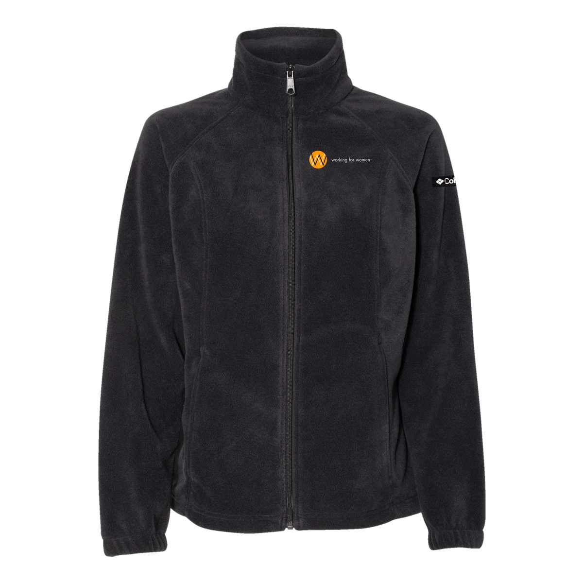 workingforwomen-columbia-womens-fleece-jacket-embroidery-leftchest-212470-black-flat-front