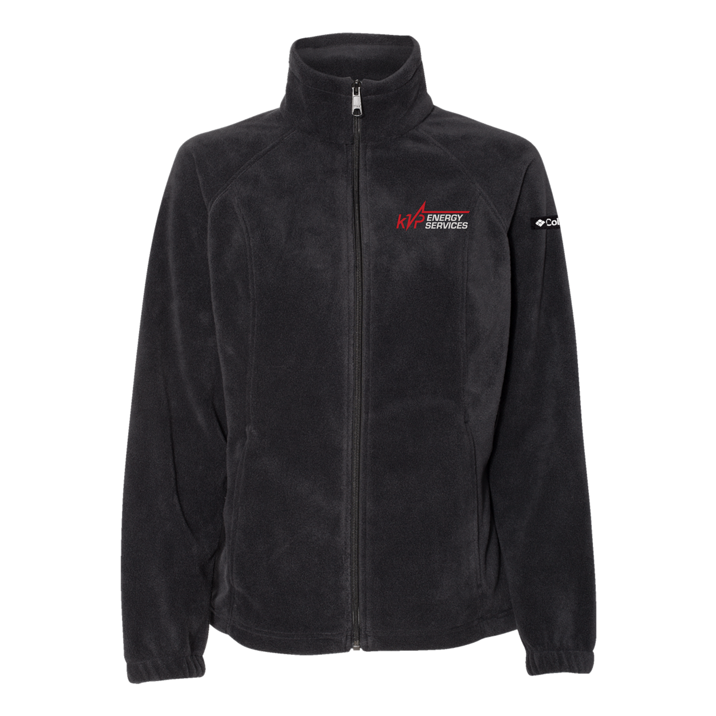 kvpenergy-columbia-womens-fleece-jacket-embroidery-leftchest-212470-black-flat-front