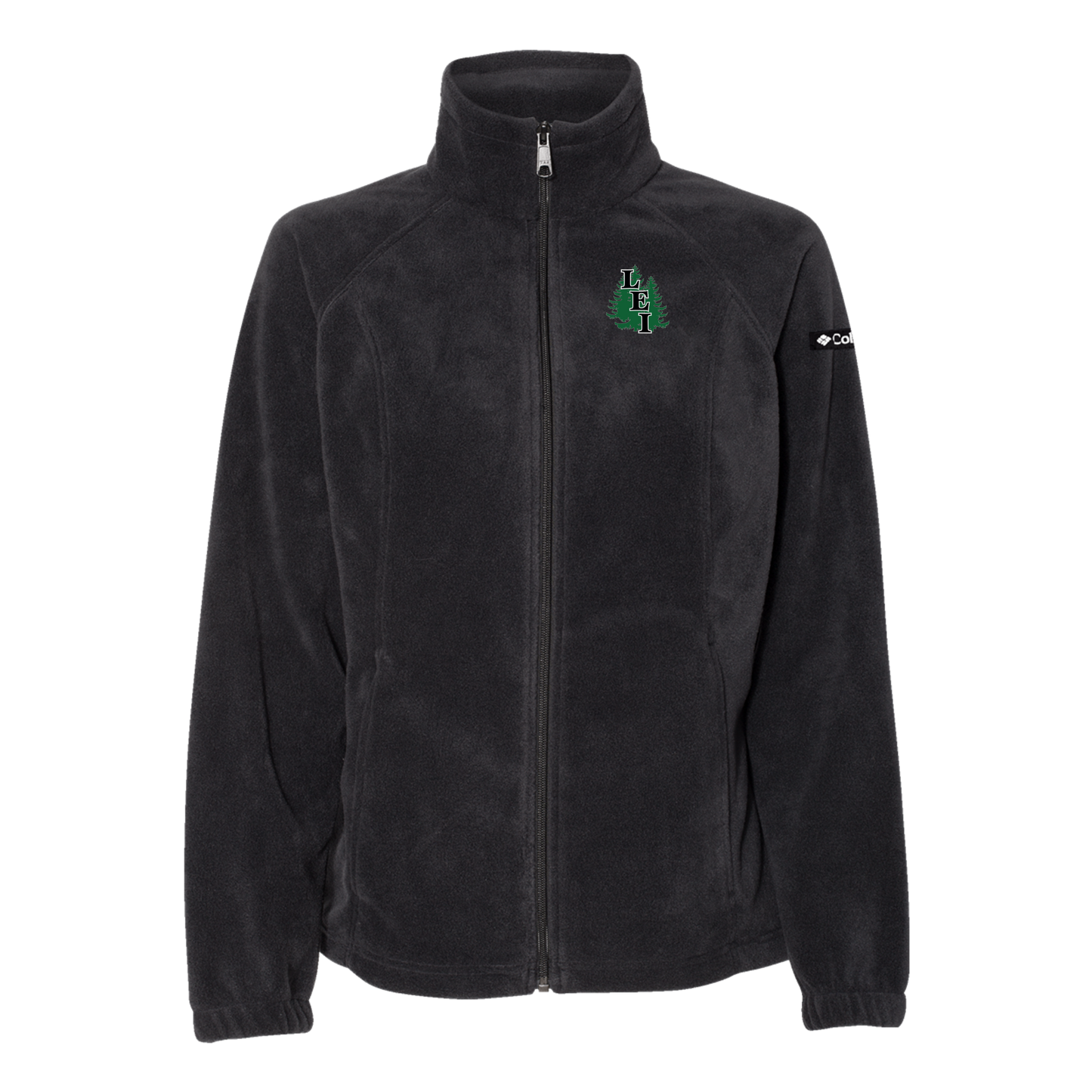 leisite-columbia-womens-fleece-jacket-embroidery-leftchest-212470-black-flat-front