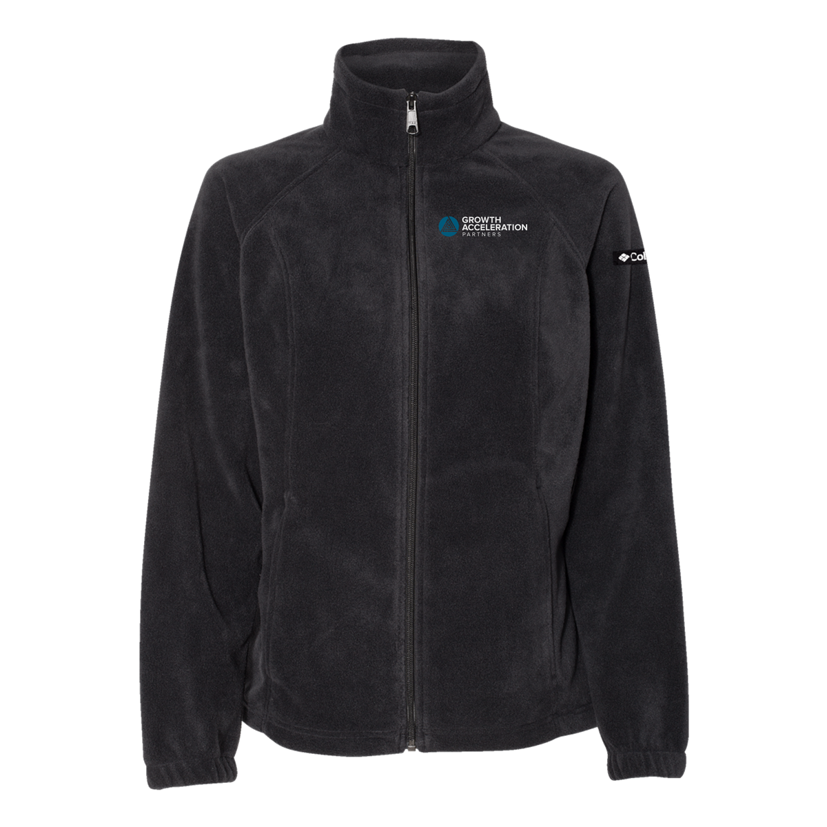 growthaccelerationpartners-columbia-womens-fleece-jacket-embroidery-leftchest-212470-black-flat-front