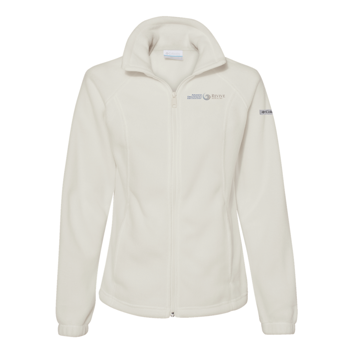 advancedskinmd-columbia-womens-fleece-jacket-embroidery-leftchest-212470-chalk-flat-front