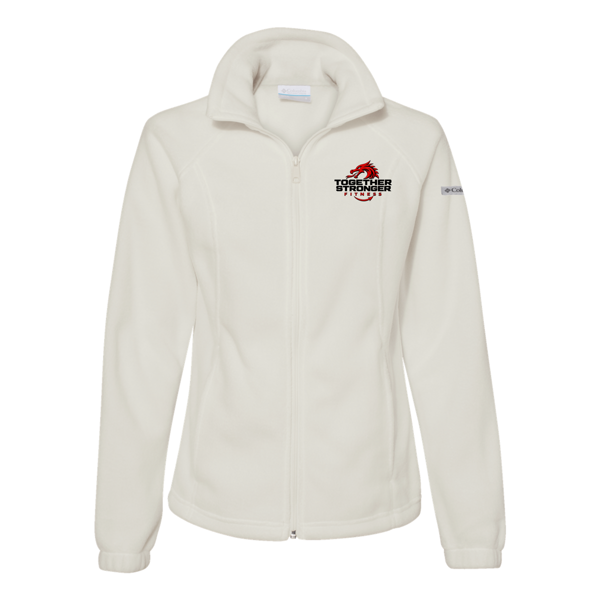 togetherstrongerfitness-columbia-womens-fleece-jacket-embroidery-leftchest-212470-chalk-flat-front