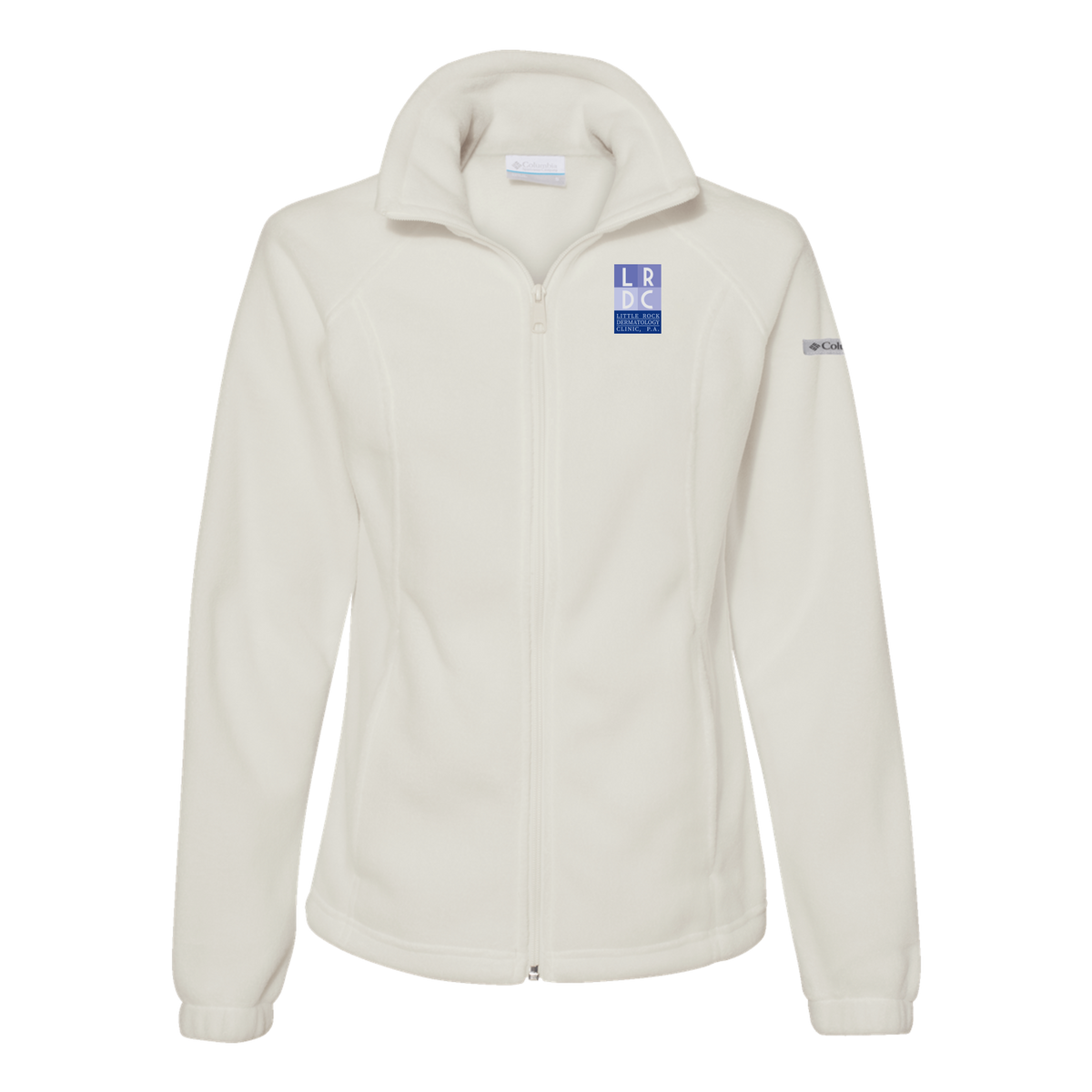 littlerockdermatology-columbia-womens-fleece-jacket-embroidery-leftchest-212470-chalk-flat-front