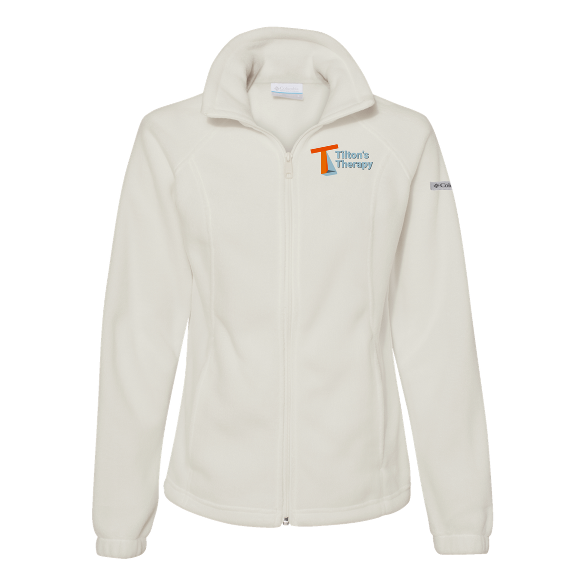tiltonstherapy-columbia-womens-fleece-jacket-embroidery-leftchest-212470-chalk-flat-front