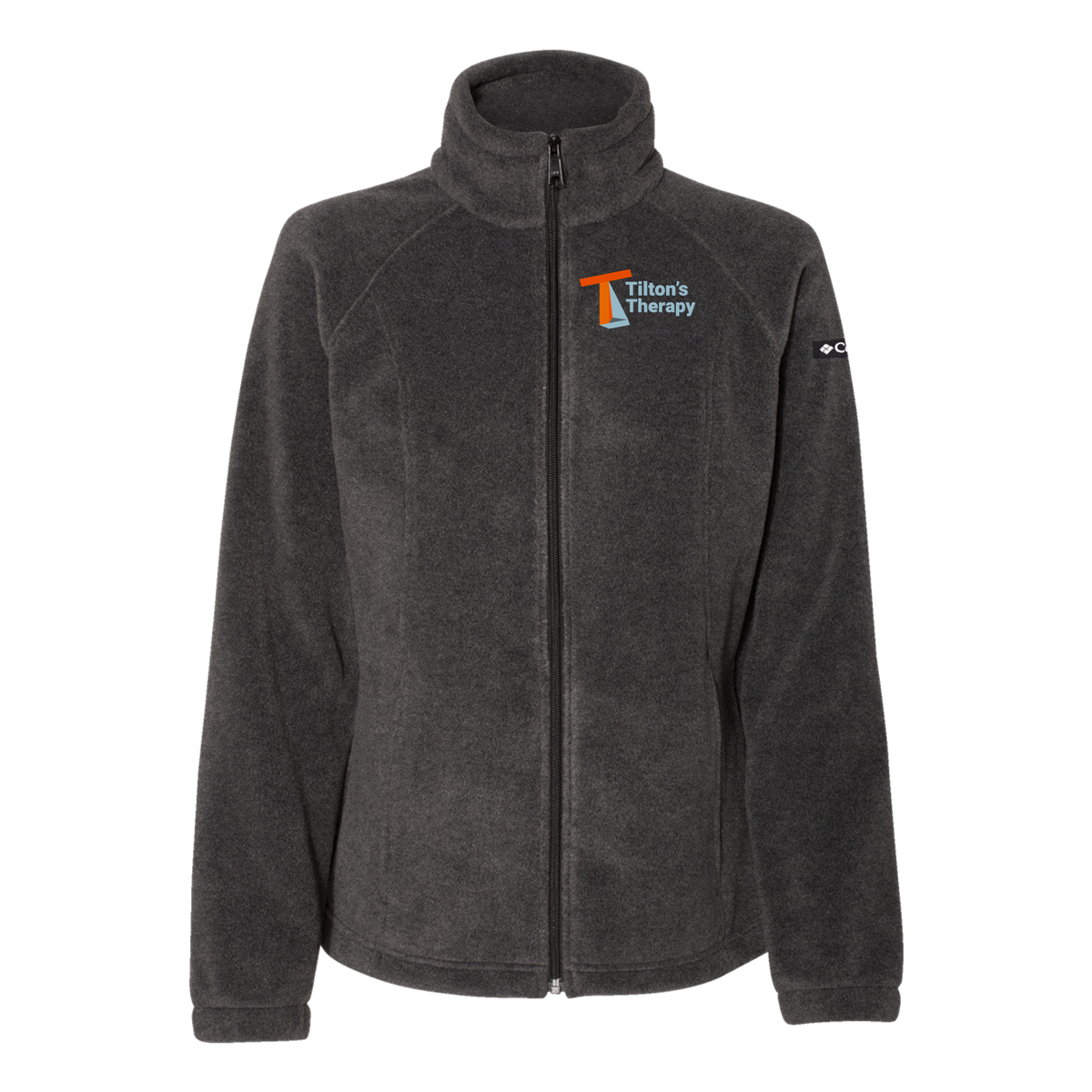 tiltonstherapy-columbia-womens-fleece-jacket-embroidery-leftchest-212470-charcoalheather-flat-front