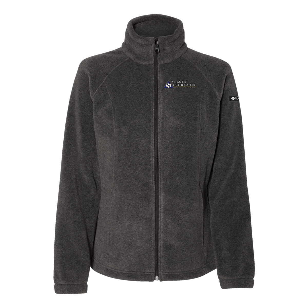 atlanticortho-columbia-womens-fleece-jacket-embroidery-leftchest-212470-charcoalheather-flat-front