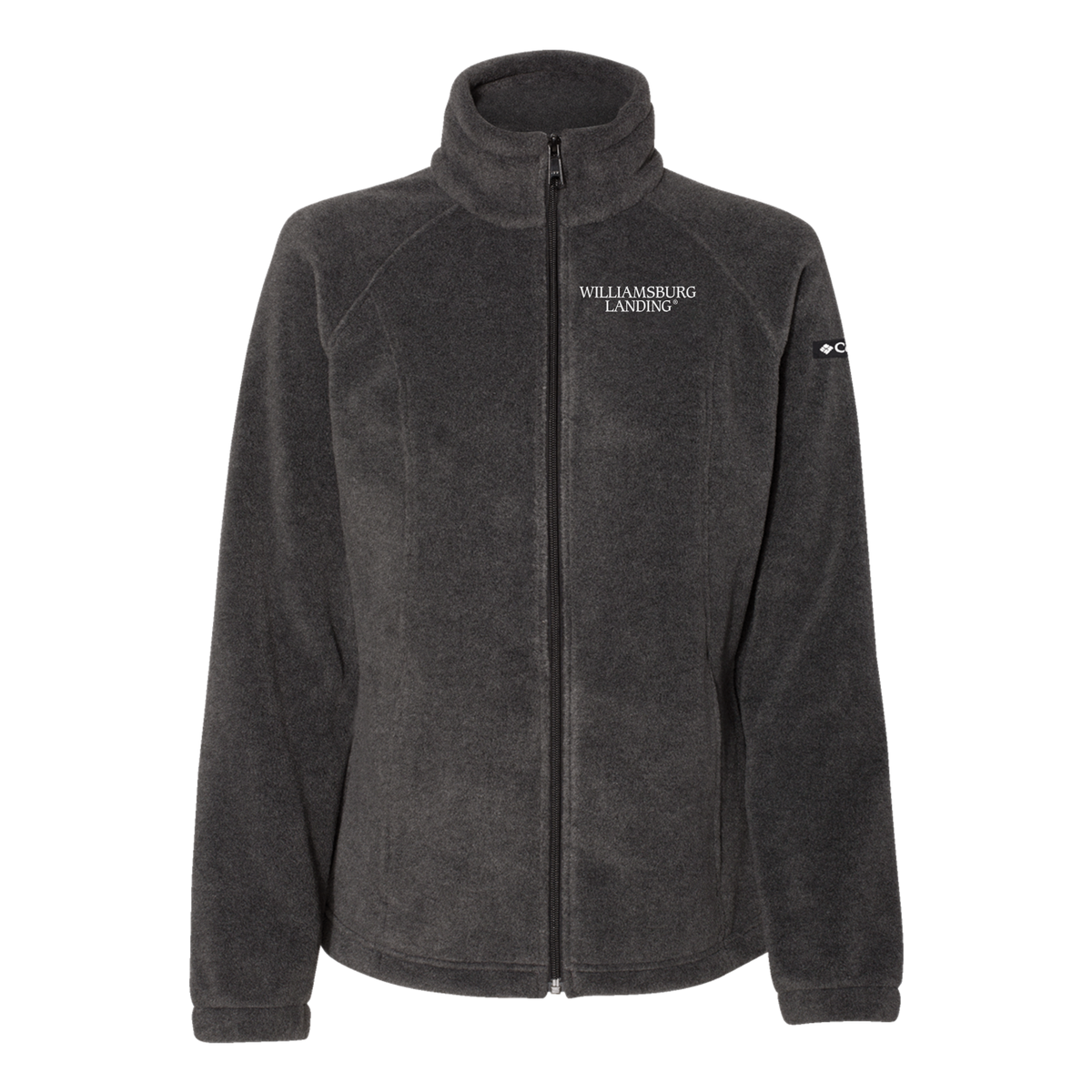 williamsburglanding-columbia-womens-fleece-jacket-embroidery-leftchest-212470-charcoalheather-flat-front