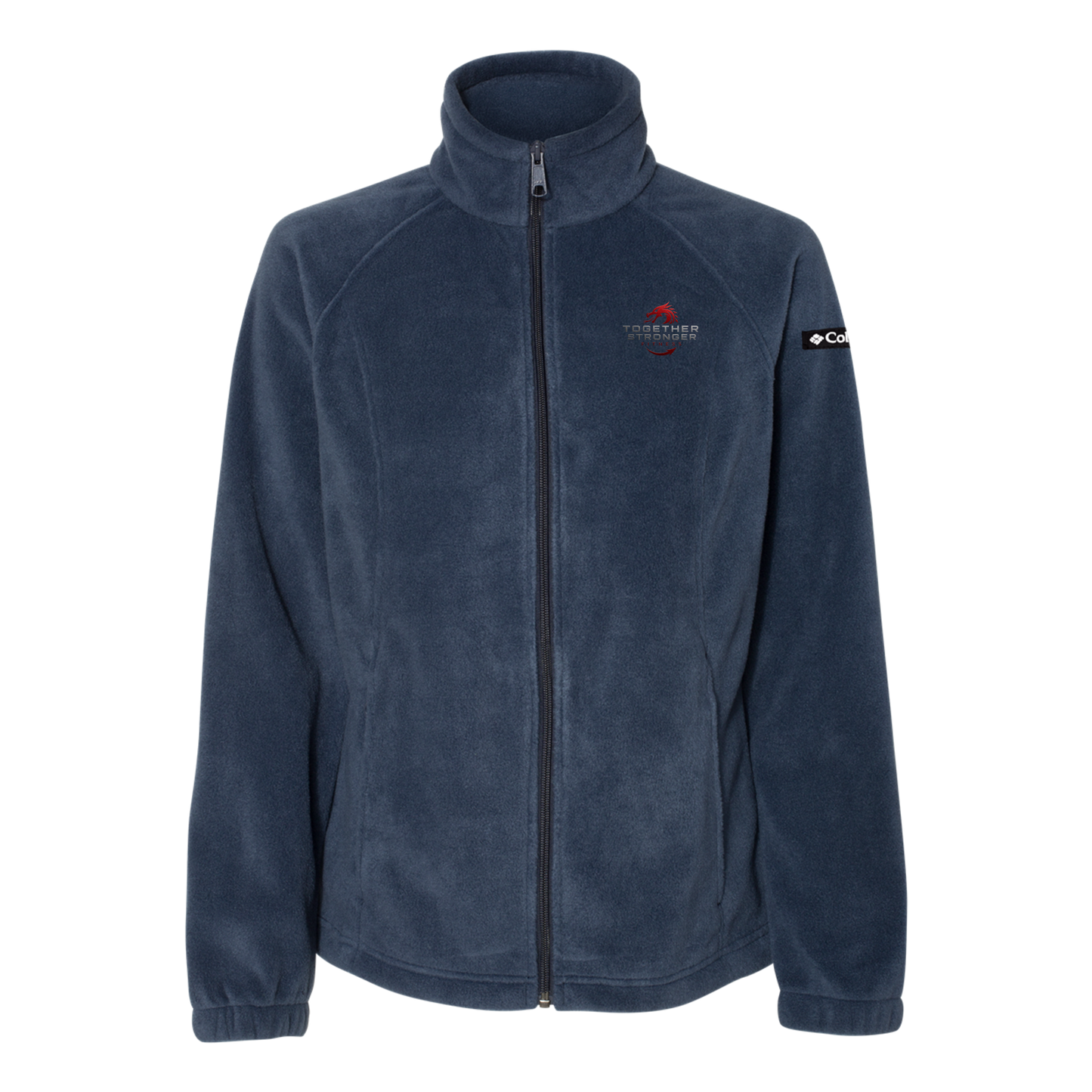 togetherstrongerfitness-columbia-womens-fleece-jacket-embroidery-leftchest-212470-collegiatenavy-flat-front