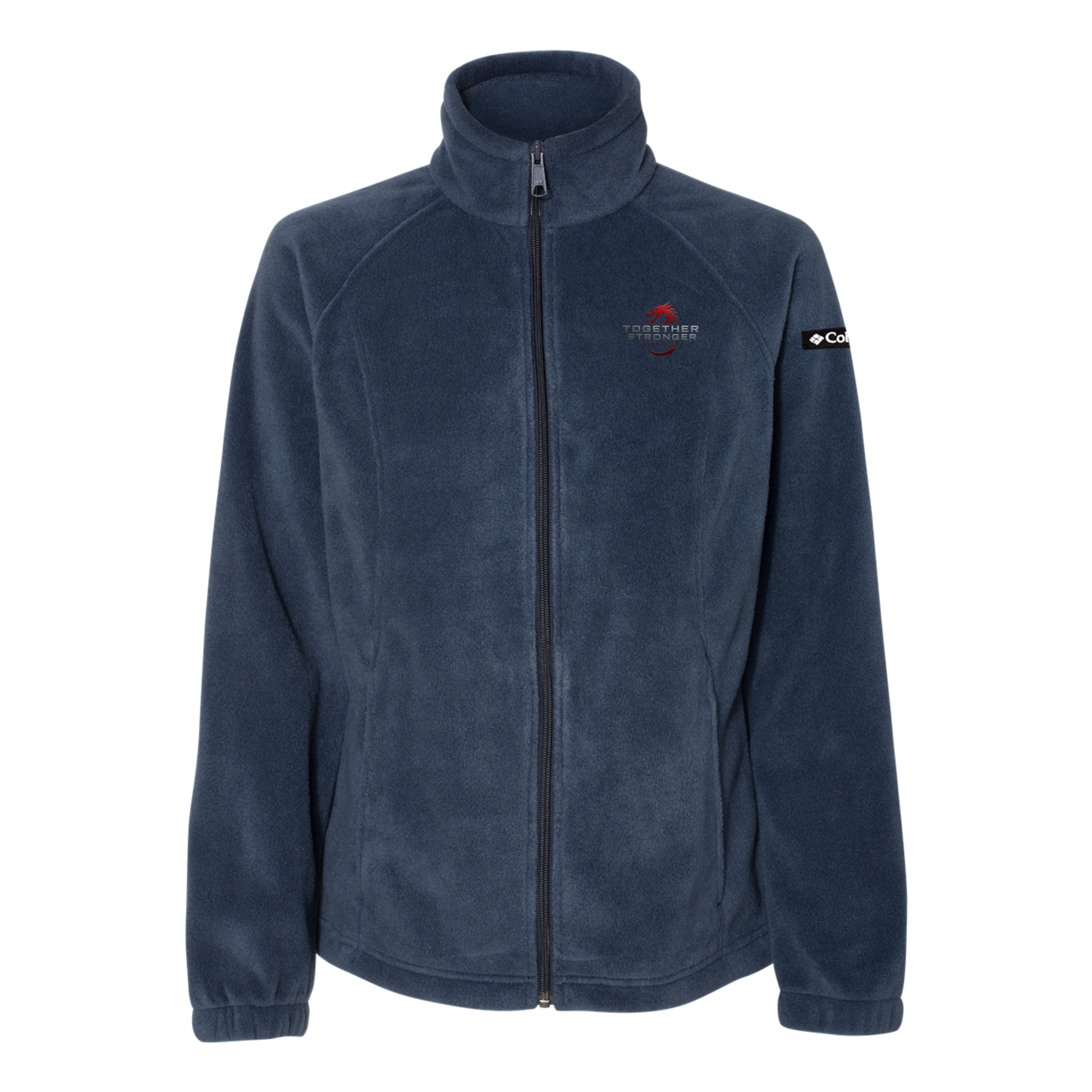 togetherstrongerfitness-columbia-womens-fleece-jacket-embroidery-leftchest-212470-collegiatenavy-flat-front