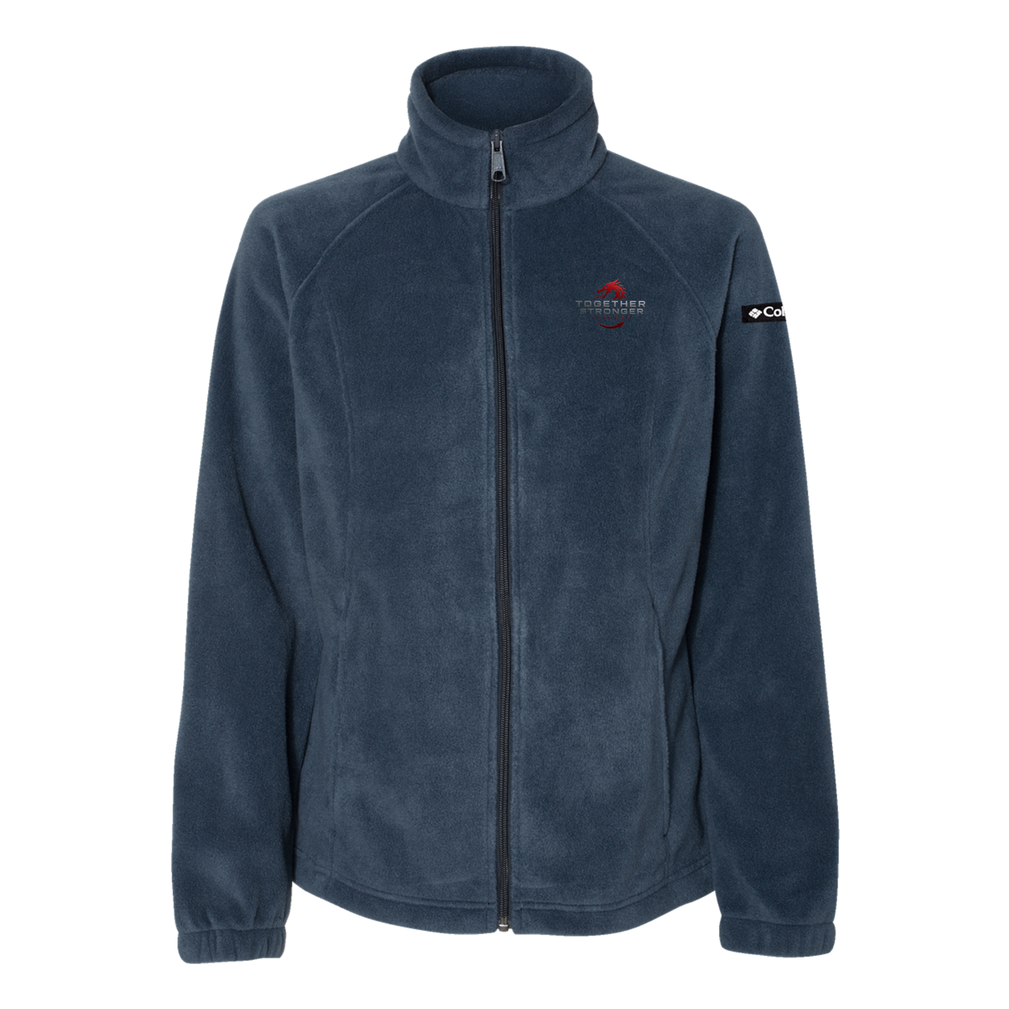 togetherstrongerfitness-columbia-womens-fleece-jacket-embroidery-leftchest-212470-columbianavy-flat-front