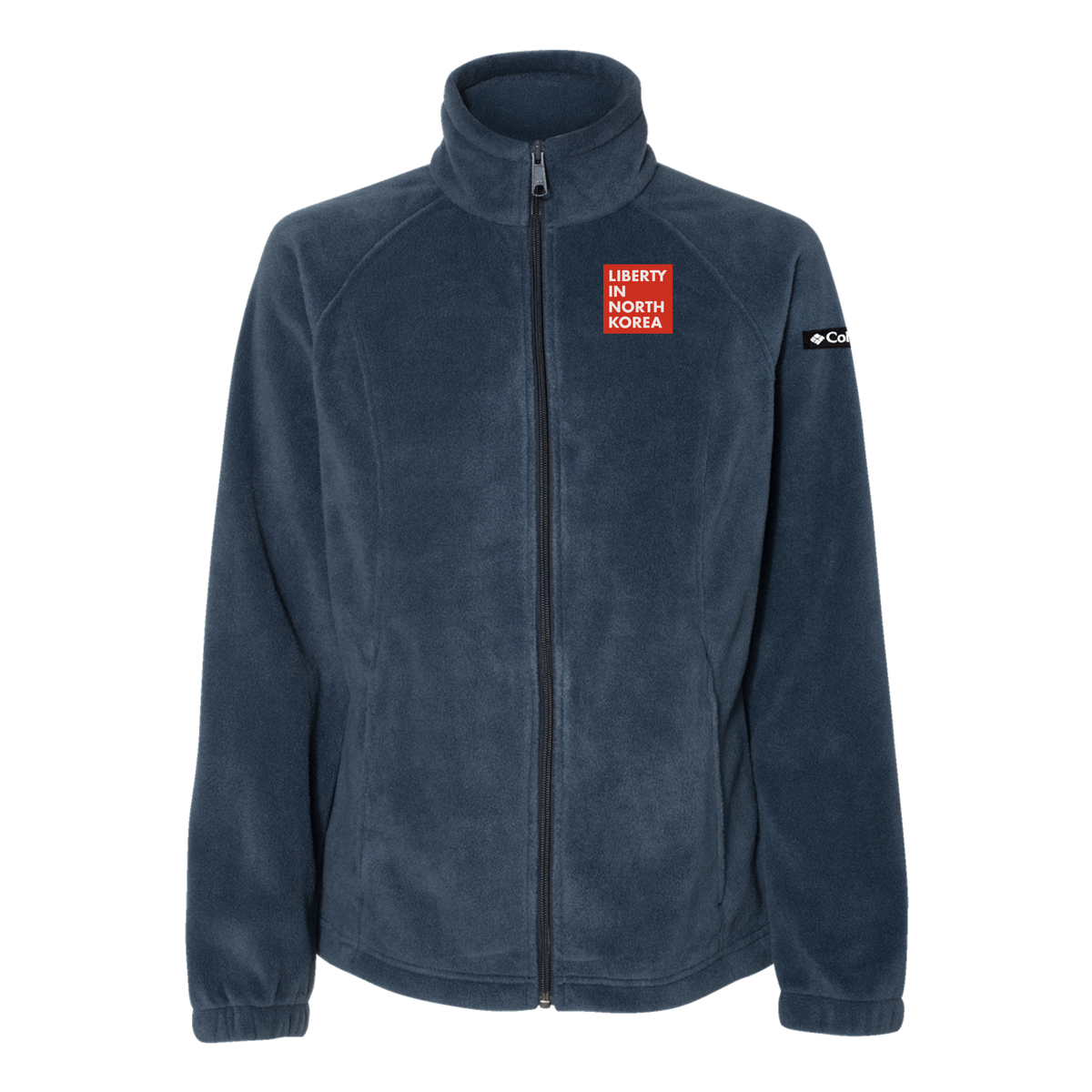 libertyinnorthkorea-columbia-womens-fleece-jacket-embroidery-leftchest-212470-columbianavy-flat-front