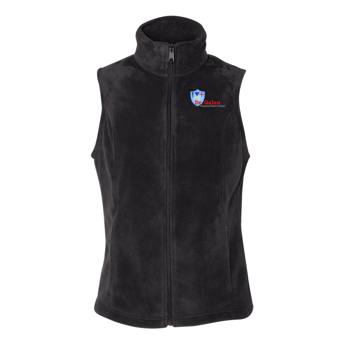 drgalen-columbia-womens-fleece-vest-embroidery-leftchest-212471-black-flat-front