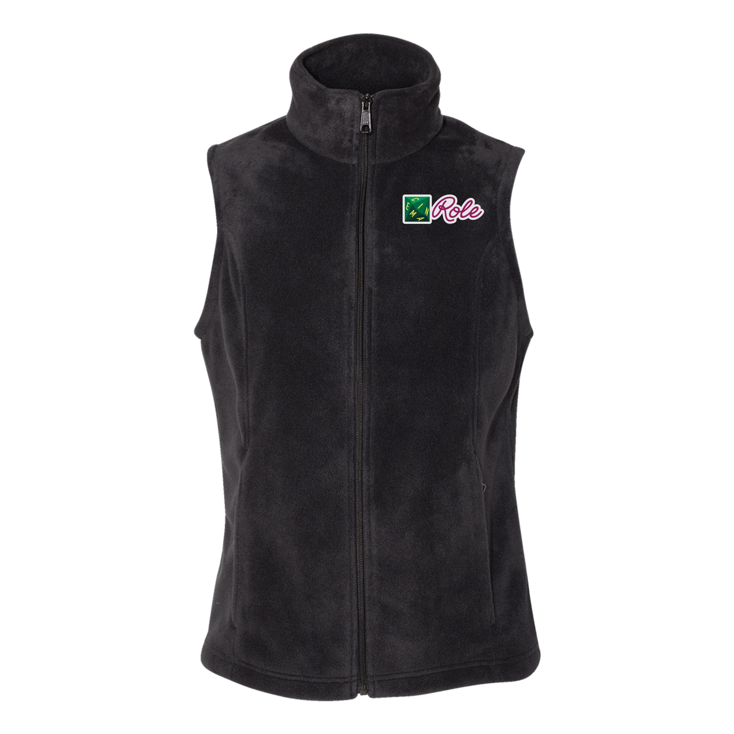 cinemarole-columbia-womens-fleece-vest-embroidery-leftchest-212471-black-flat-front