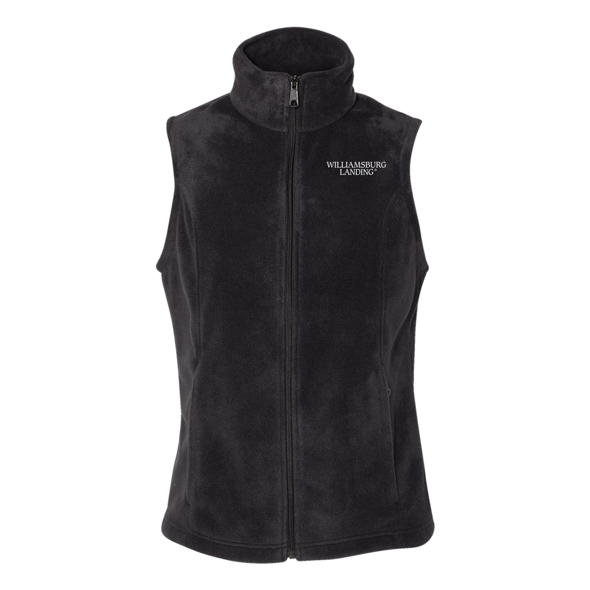 williamsburglanding-columbia-womens-fleece-vest-embroidery-leftchest-212471-black-flat-front