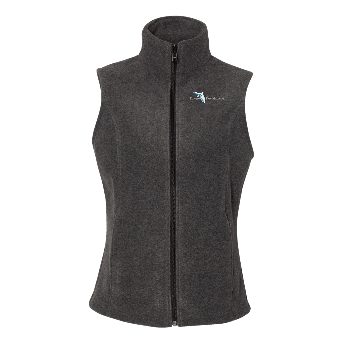 floridapainmedicine-columbia-womens-fleece-vest-embroidery-leftchest-212471-charcoalheather-flat-front