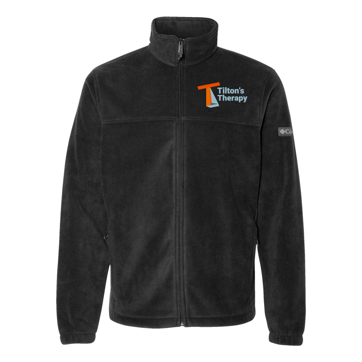 tiltonstherapy-columbia-mens-fleece-jacket-embroidery-leftchest-212478-black-flat-front