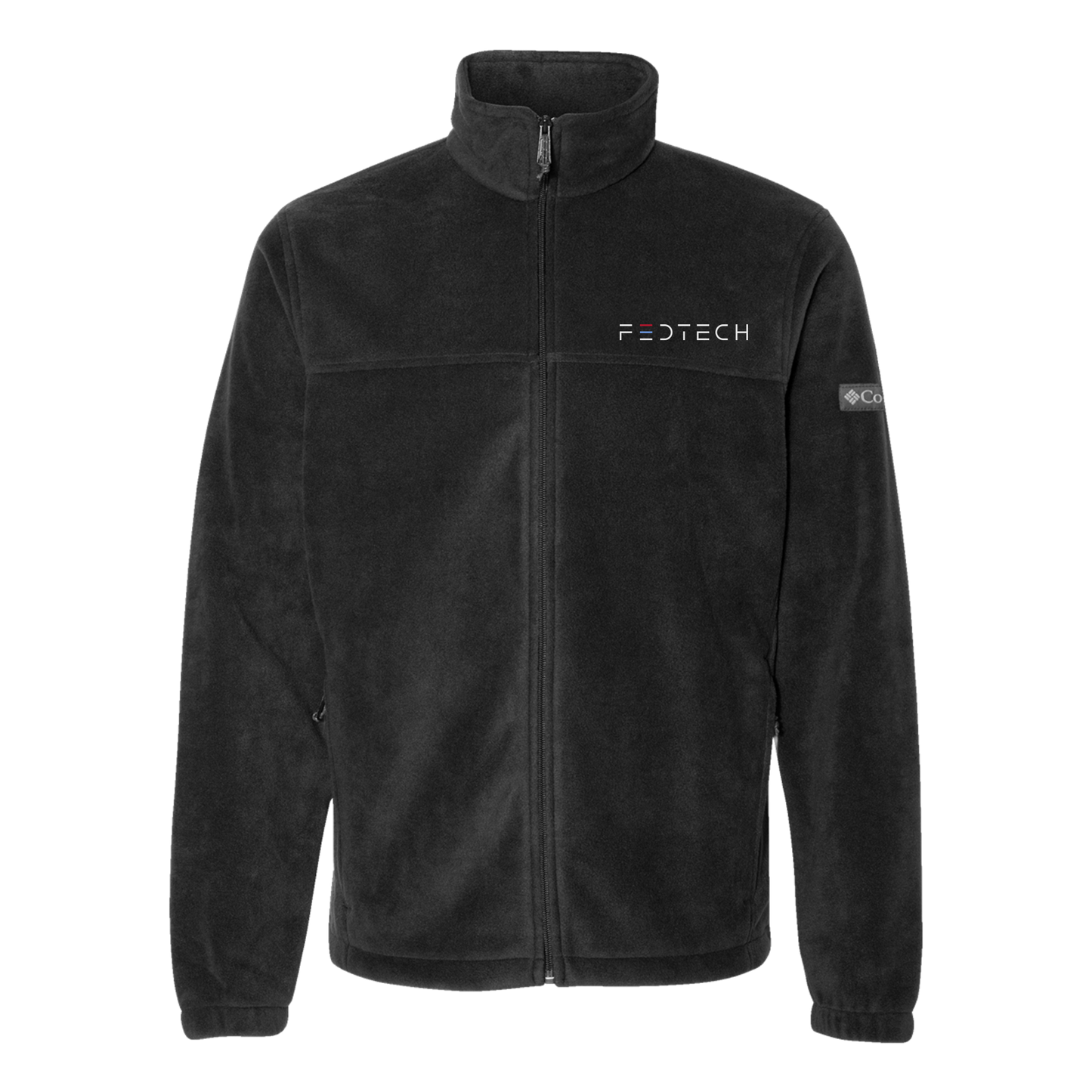 fedtech-columbia-mens-fleece-jacket-embroidery-leftchest-212478-black-flat-front