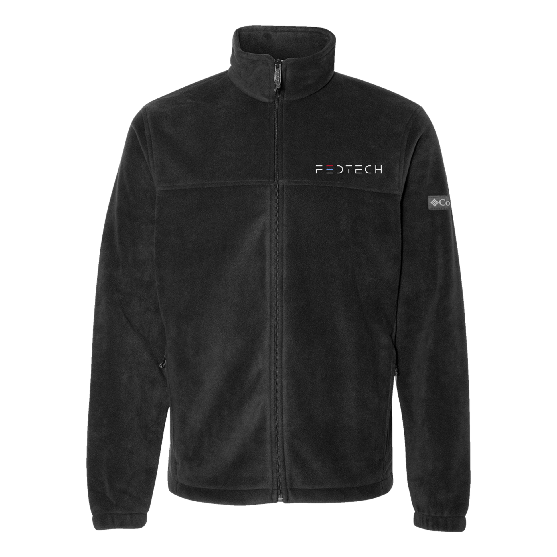 fedtech-columbia-mens-fleece-jacket-embroidery-leftchest-212478-black-flat-front