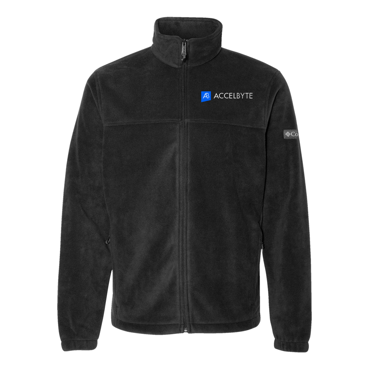 accelbyte-columbia-mens-fleece-jacket-embroidery-leftchest-212478-black-flat-front