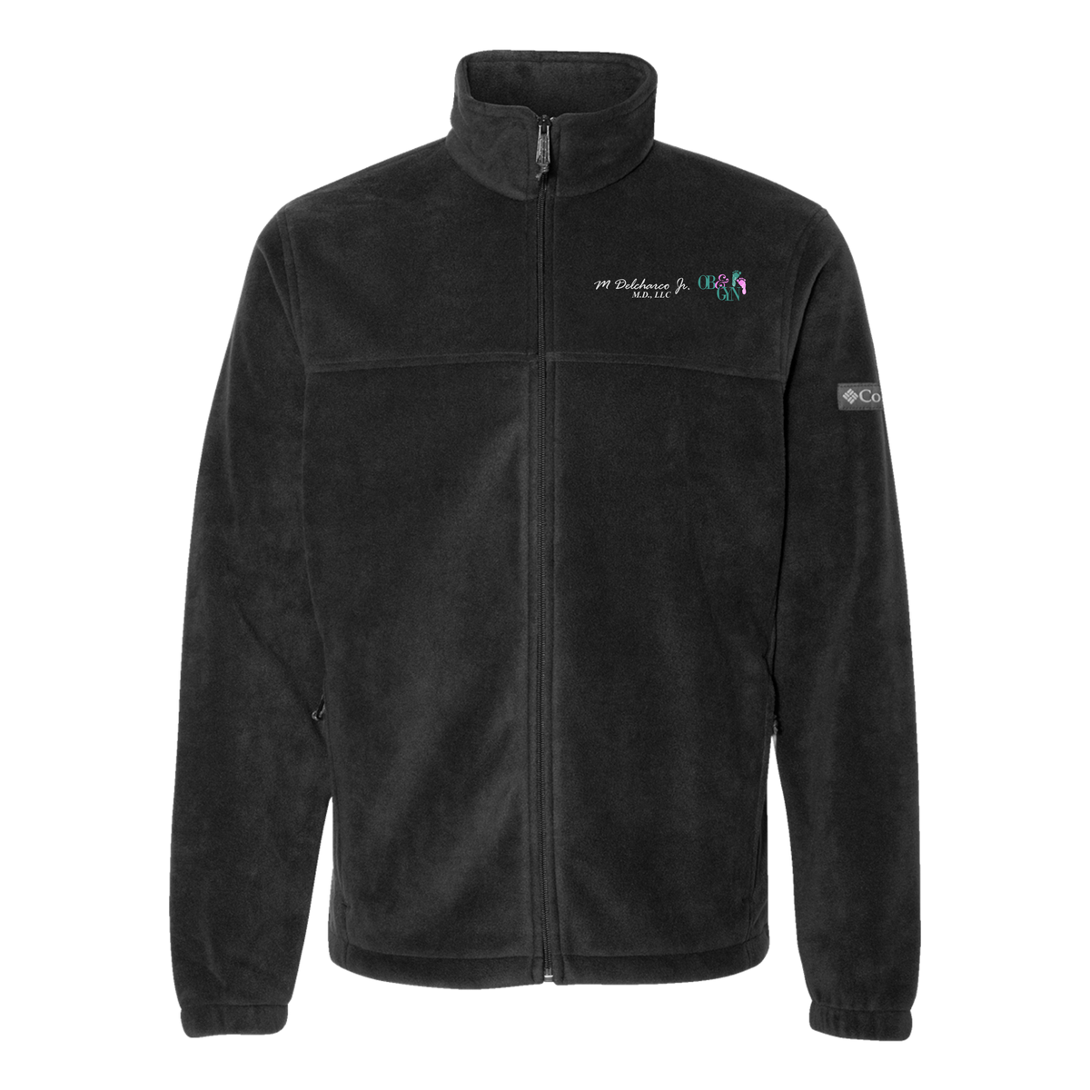 delcharco-columbia-mens-fleece-jacket-embroidery-leftchest-212478-black-flat-front