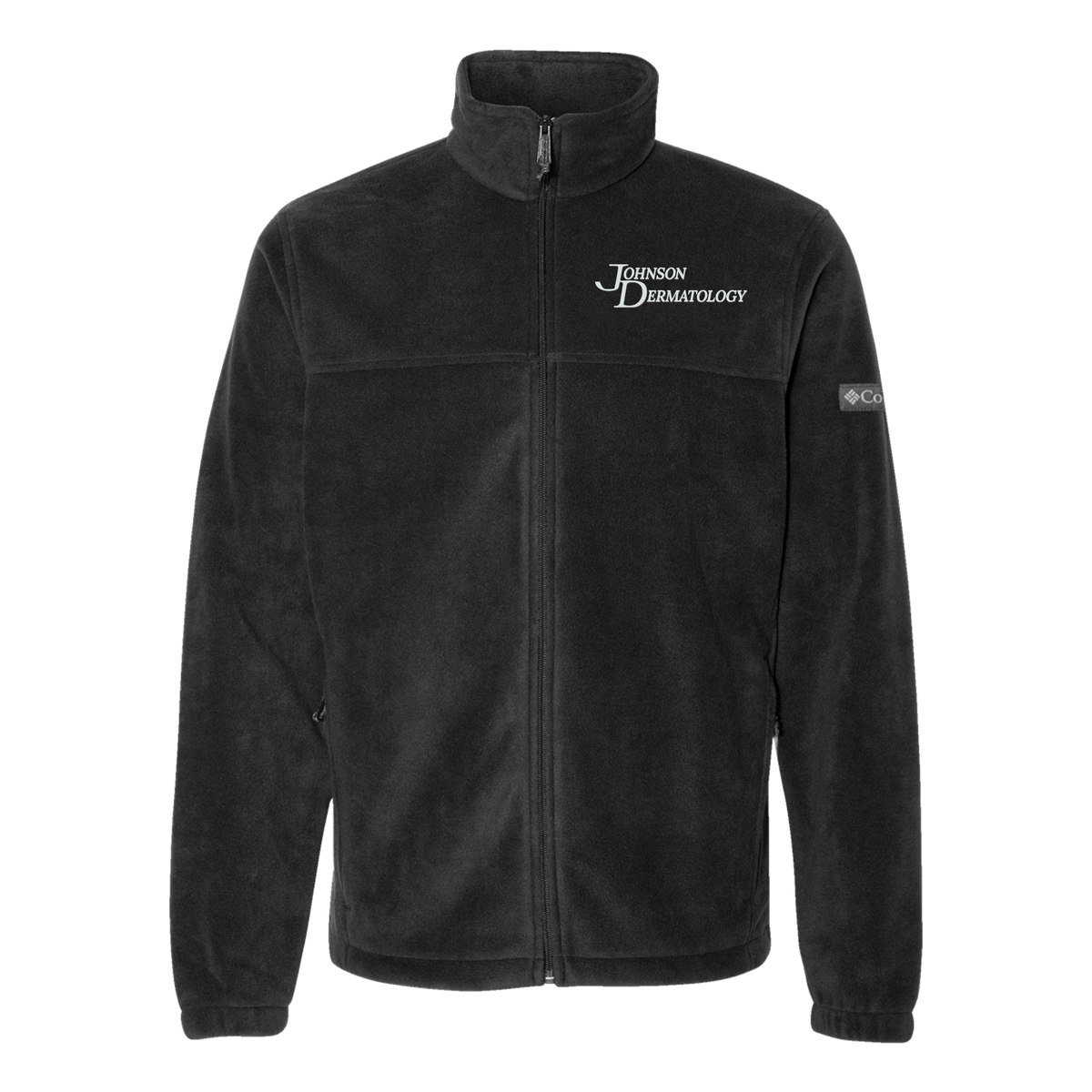 johnsondermatology-columbia-mens-fleece-jacket-embroidery-leftchest-212478-black-flat-front