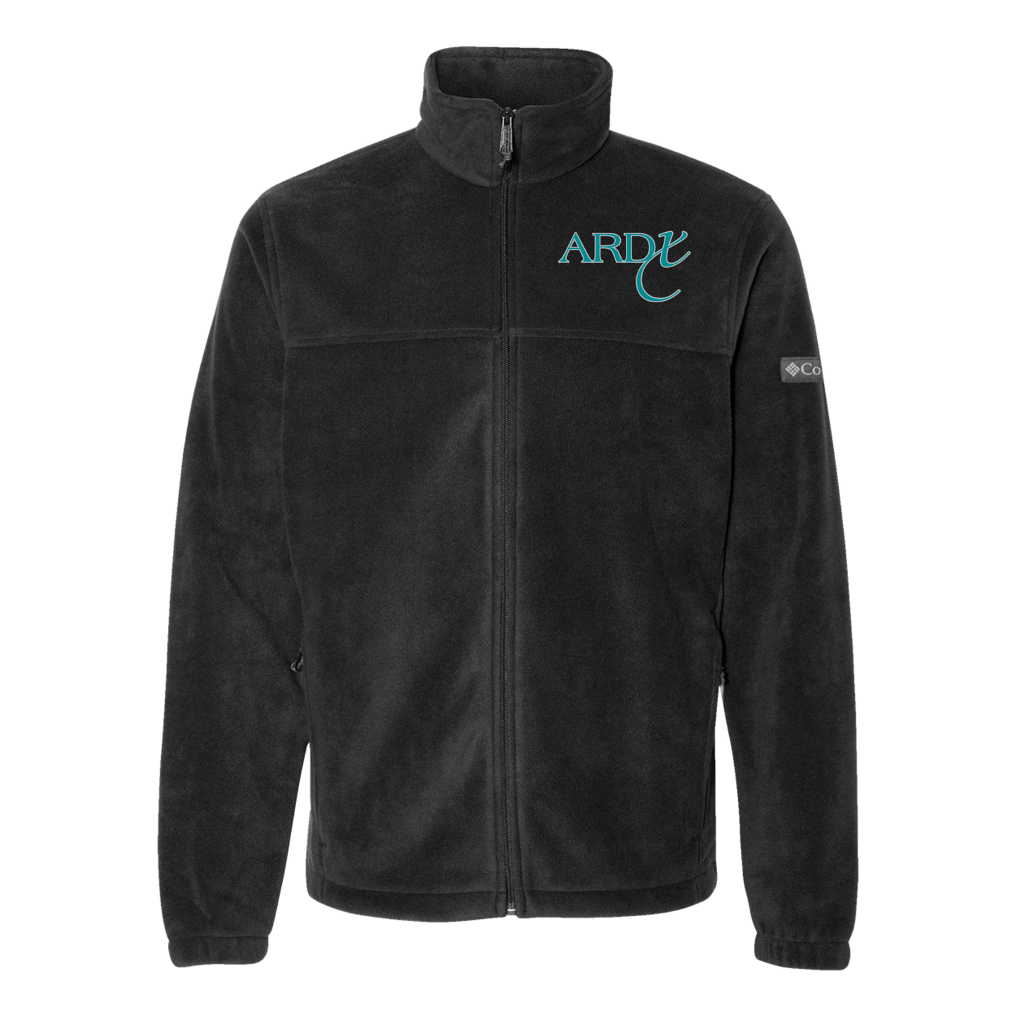 ardx-columbia-mens-fleece-jacket-embroidery-leftchest-212478-black-flat-front