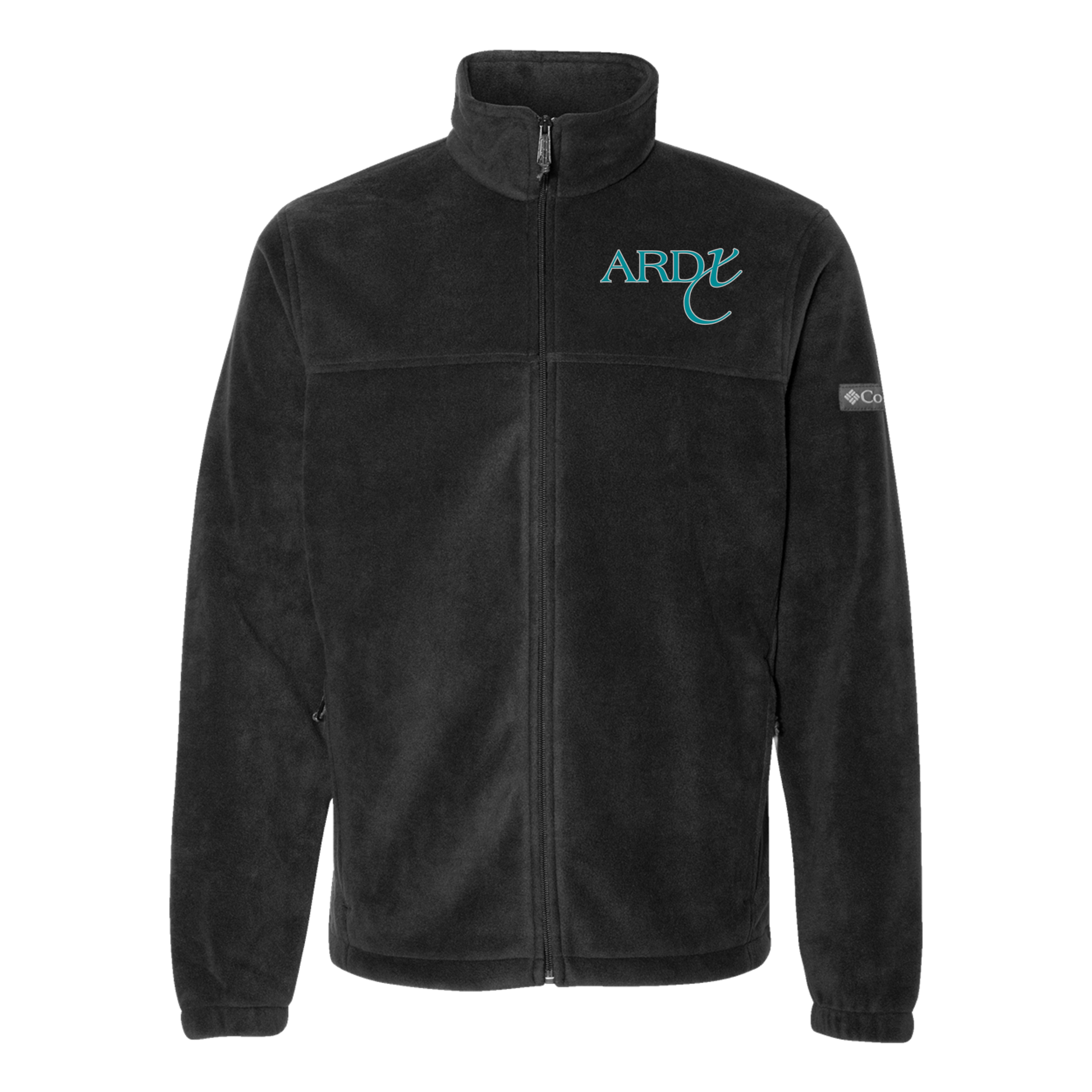 ardx-columbia-mens-fleece-jacket-embroidery-leftchest-212478-black-flat-front