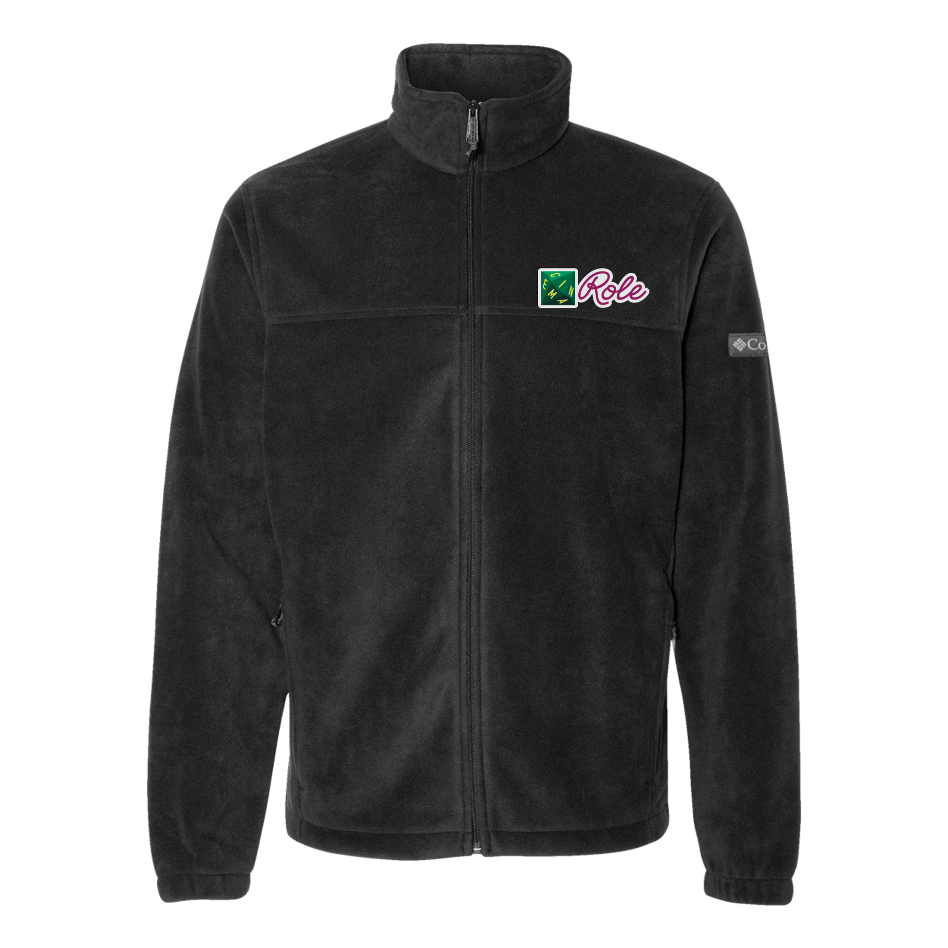 cinemarole-columbia-mens-fleece-jacket-embroidery-leftchest-212478-black-flat-front