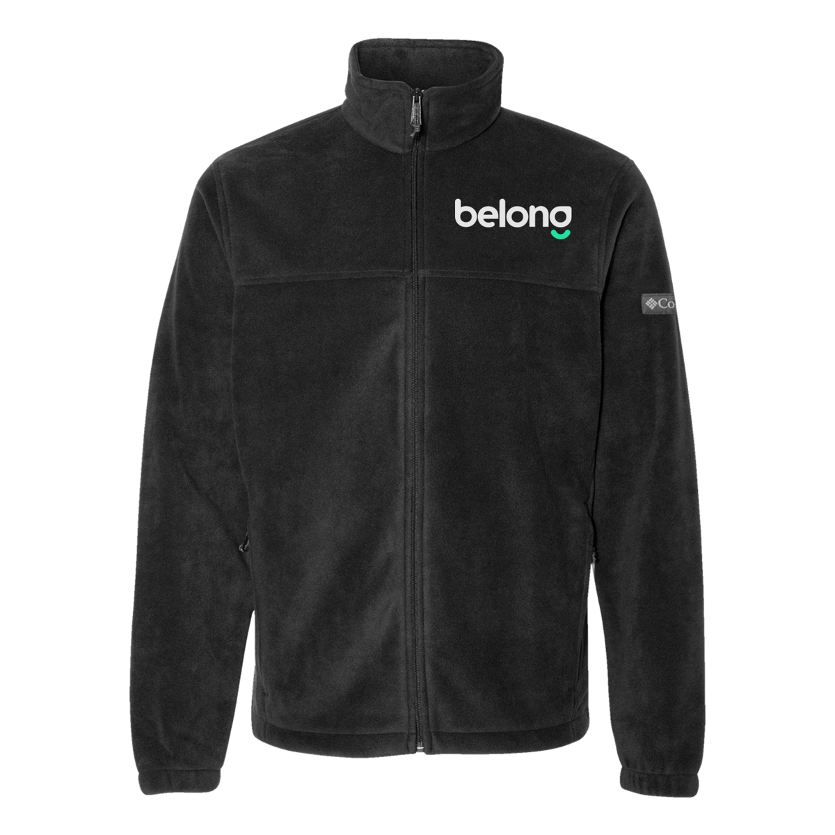 belonghome-columbia-mens-fleece-jacket-embroidery-leftchest-212478-black-flat-front