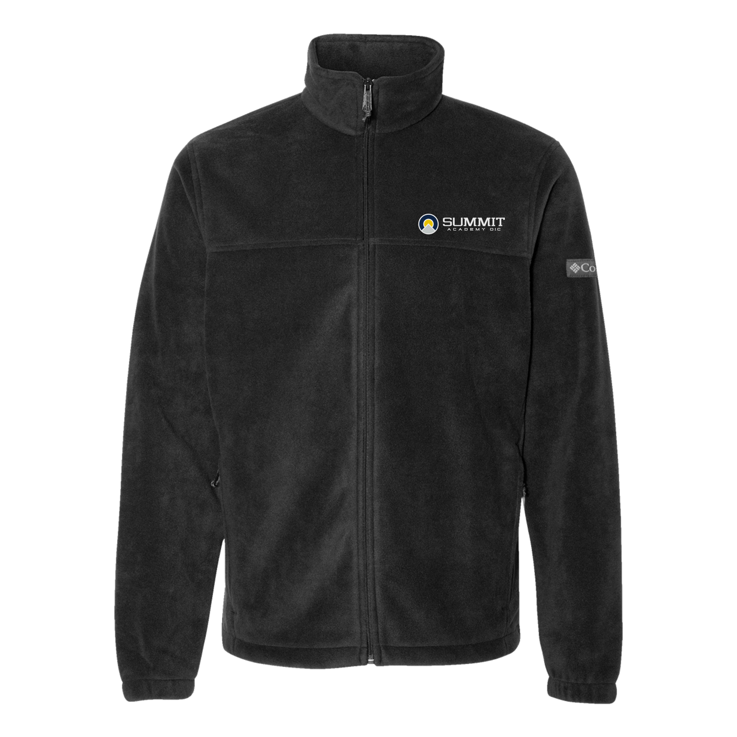 saoic-columbia-mens-fleece-jacket-embroidery-leftchest-212478-black-flat-front