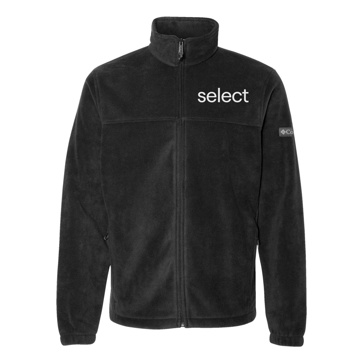 meetselect-columbia-mens-fleece-jacket-embroidery-leftchest-212478-black-flat-front