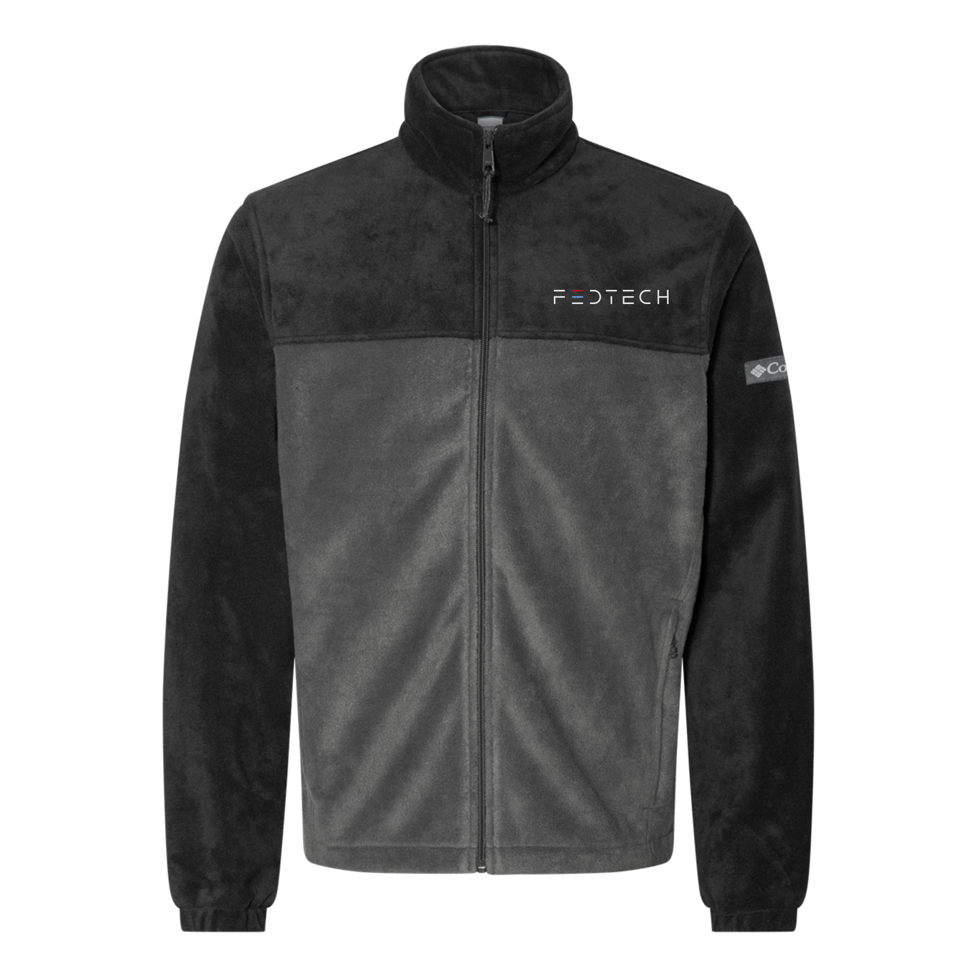 fedtech-columbia-mens-fleece-jacket-embroidery-leftchest-212478-blackgrill-flat-front
