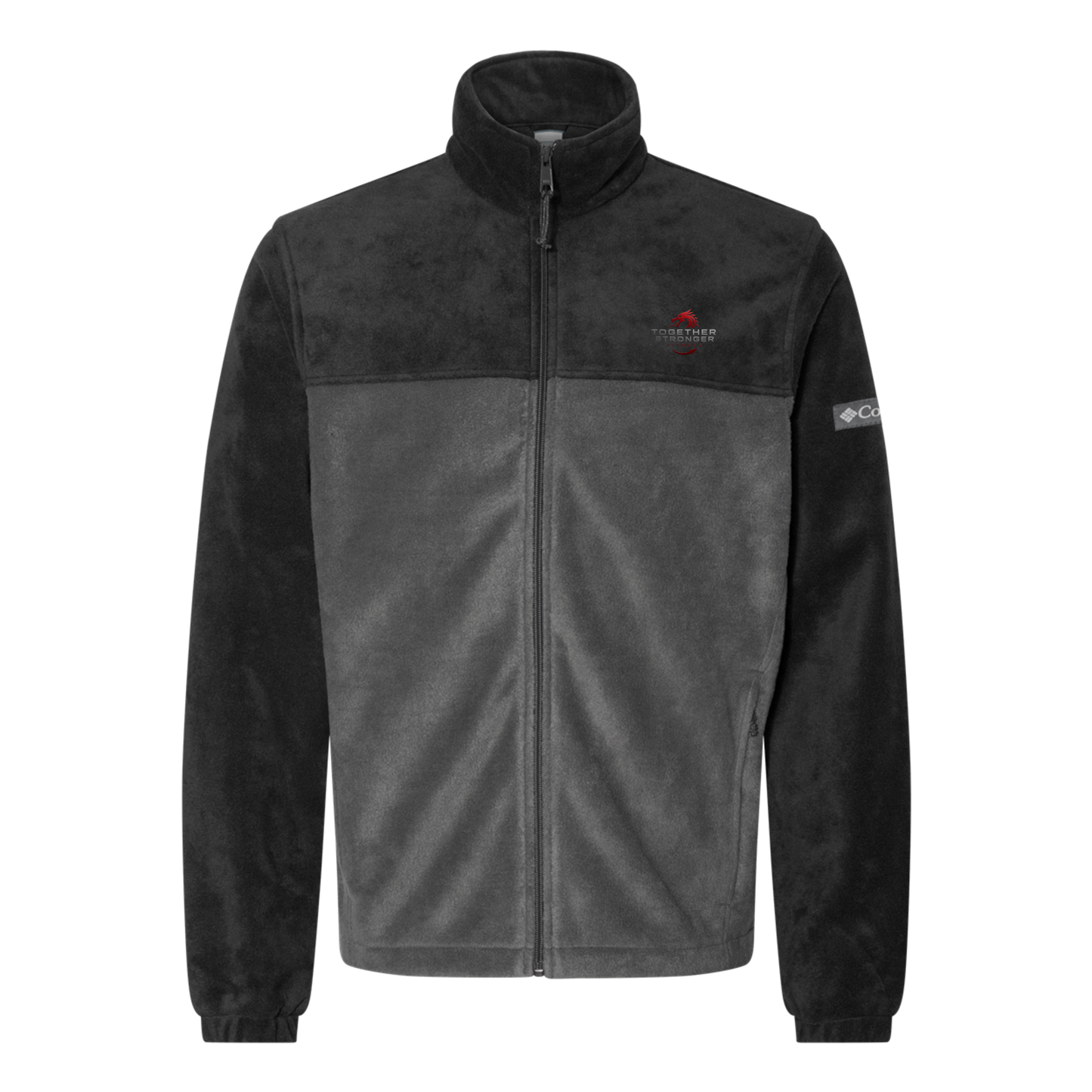 togetherstrongerfitness-columbia-mens-fleece-jacket-embroidery-leftchest-212478-blackgrill-flat-front