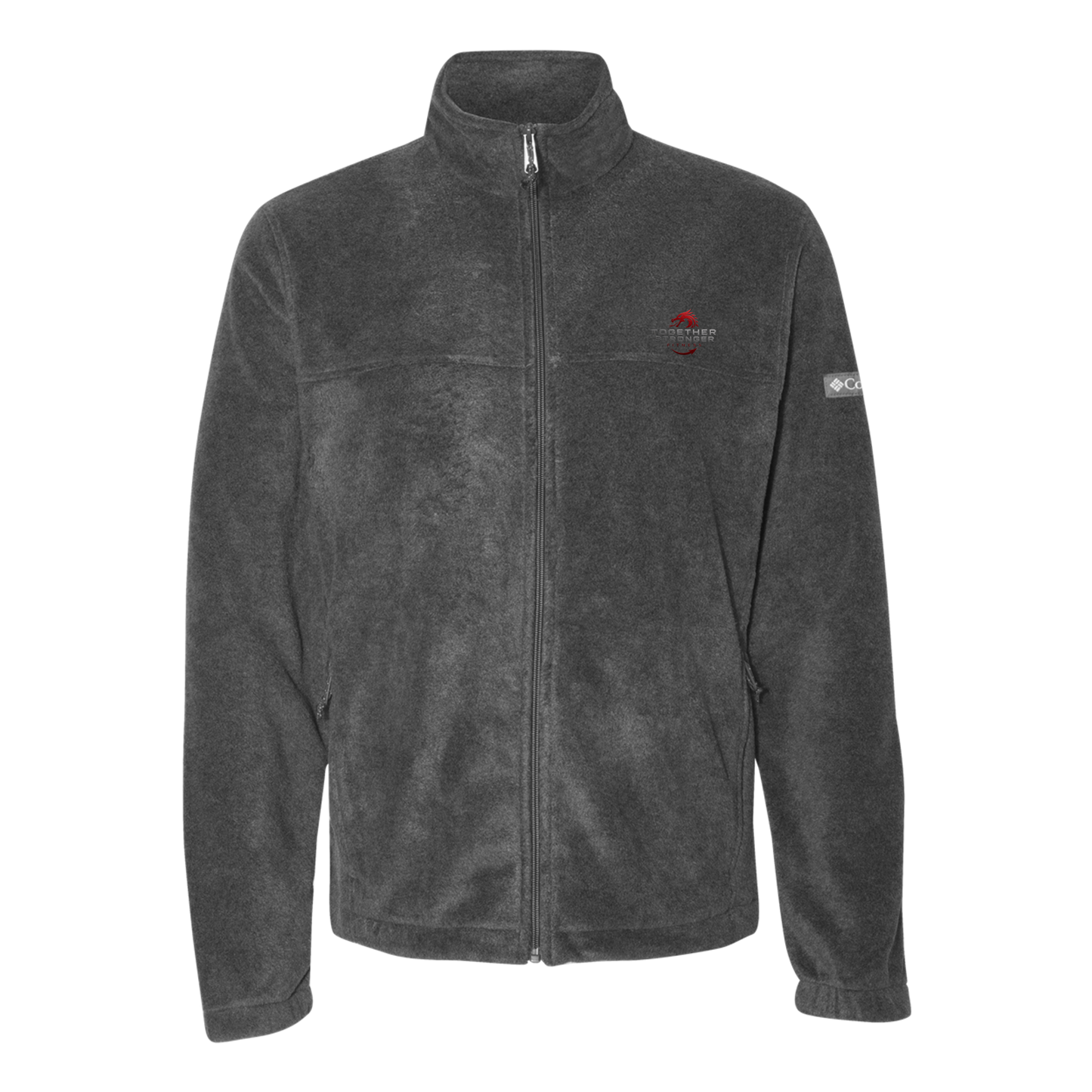 togetherstrongerfitness-columbia-mens-fleece-jacket-embroidery-leftchest-212478-charcoalheather-flat-front