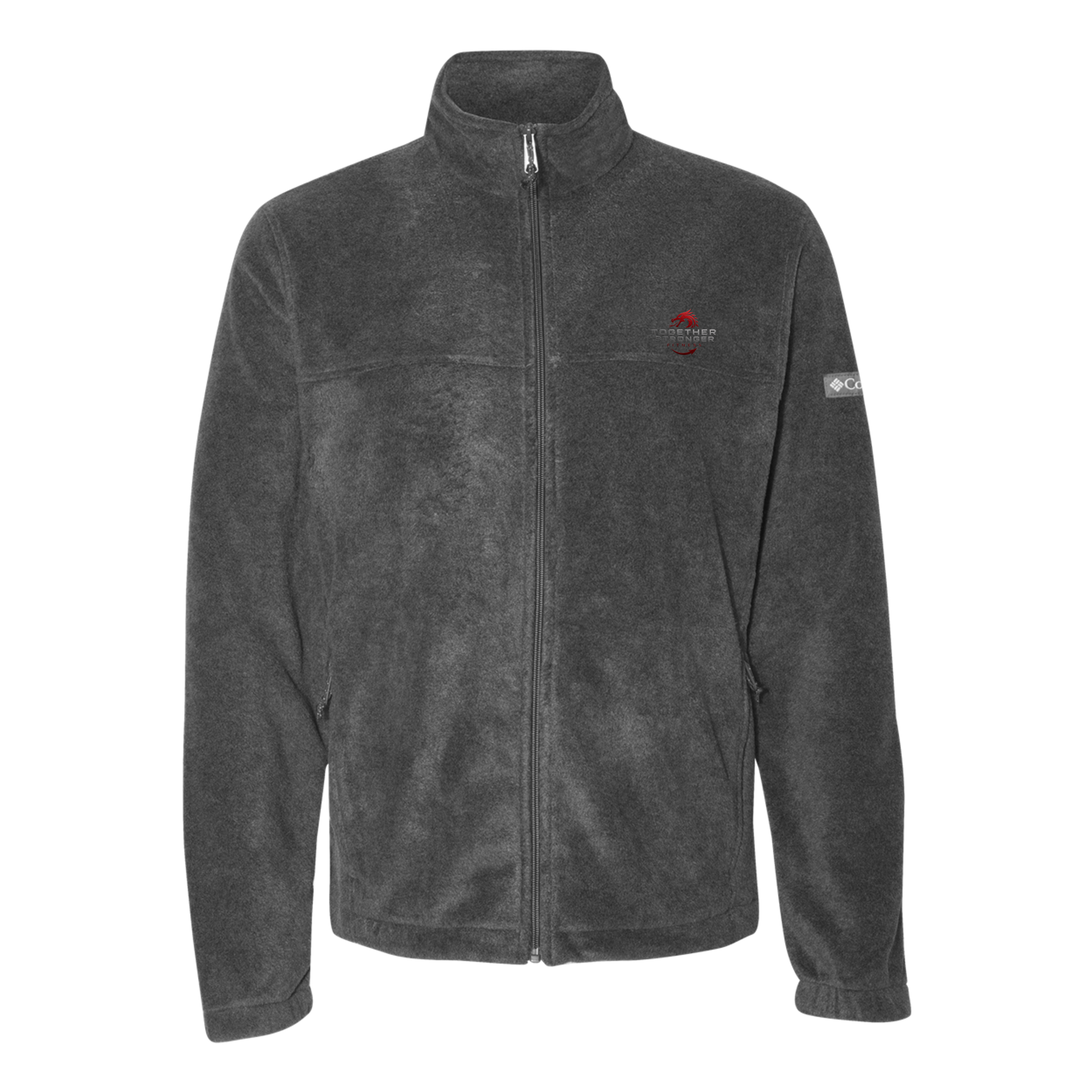 togetherstrongerfitness-columbia-mens-fleece-jacket-embroidery-leftchest-212478-charcoalheather-flat-front