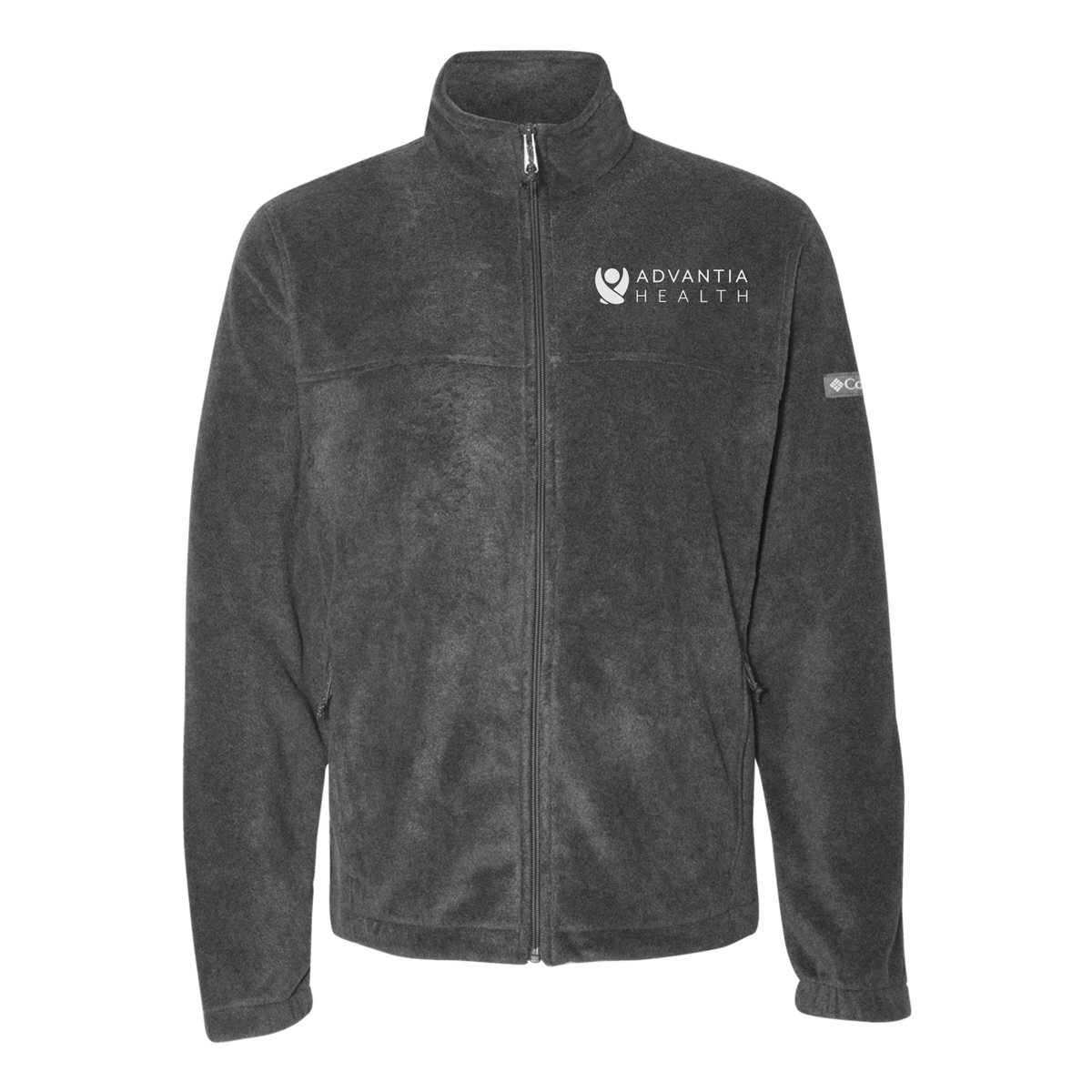 advantiahealth-columbia-mens-fleece-jacket-embroidery-leftchest-212478-charcoalheather-flat-front