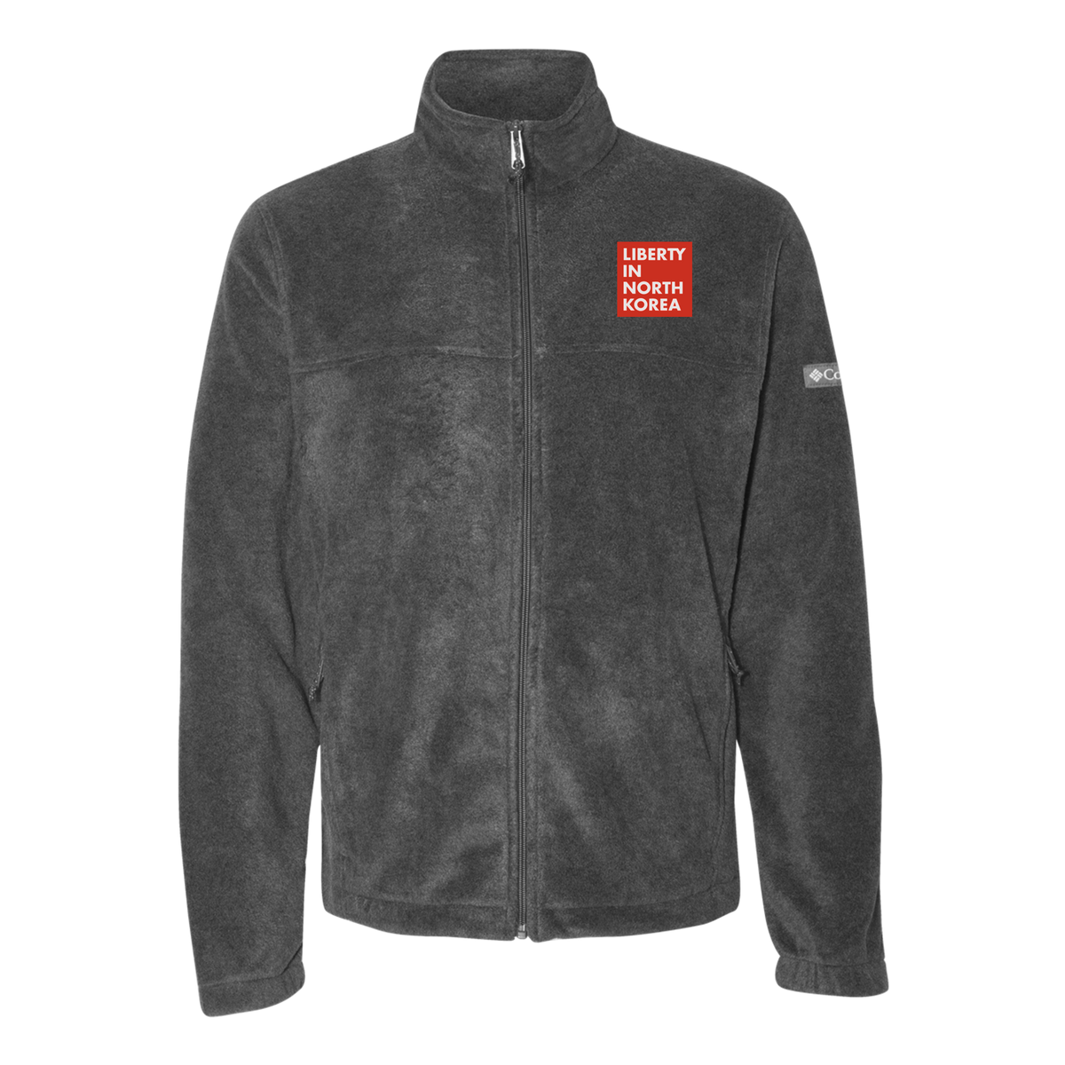 libertyinnorthkorea-columbia-mens-fleece-jacket-embroidery-leftchest-212478-charcoalheather-flat-front