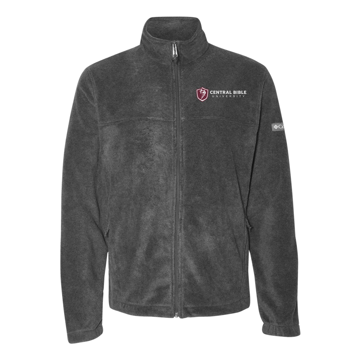 centralbible-columbia-mens-fleece-jacket-embroidery-leftchest-212478-charcoalheather-flat-front