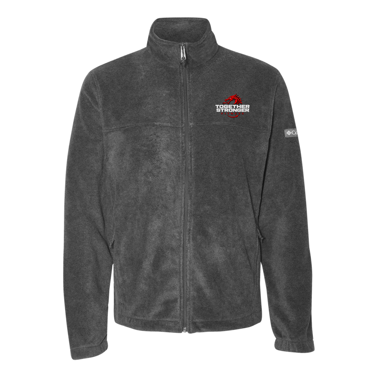 togetherstrongerfitness-columbia-mens-fleece-jacket-embroidery-leftchest-212478-charcoalheather-flat-front
