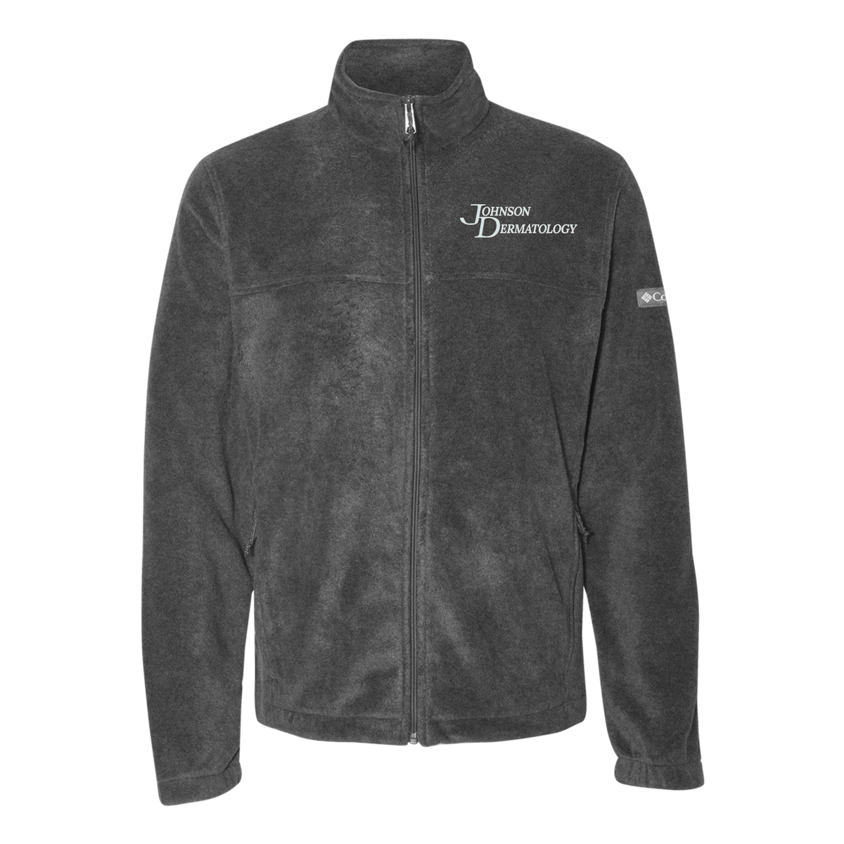 johnsondermatology-columbia-mens-fleece-jacket-embroidery-leftchest-212478-charcoalheather-flat-front