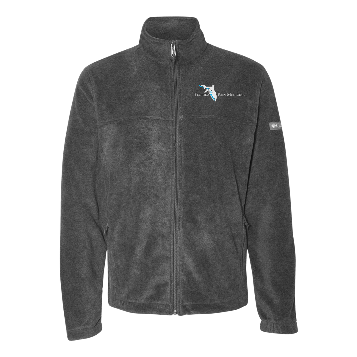 floridapainmedicine-columbia-mens-fleece-jacket-embroidery-leftchest-212478-charcoalheather-flat-front