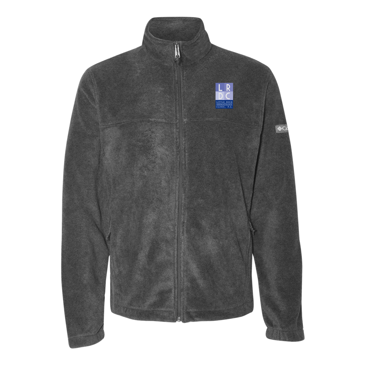 littlerockdermatology-columbia-mens-fleece-jacket-embroidery-leftchest-212478-charcoalheather-flat-front