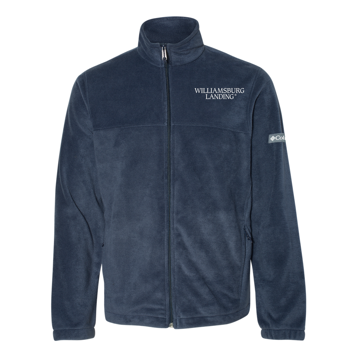 williamsburglanding-columbia-mens-fleece-jacket-embroidery-leftchest-212478-collegiatenavy-flat-front