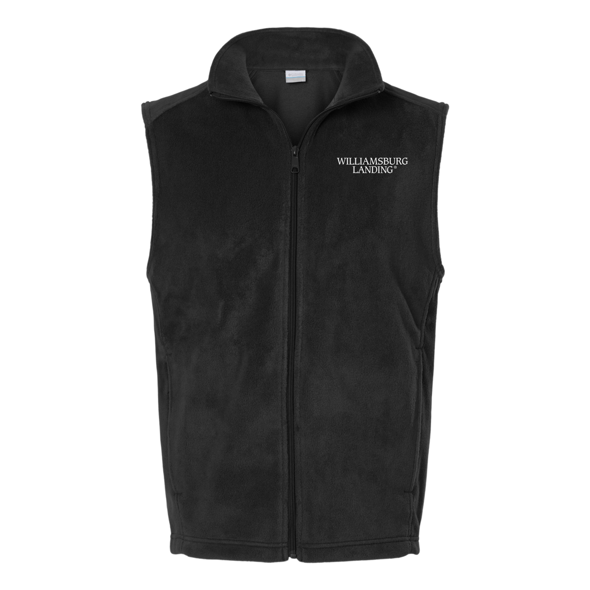 williamsburglanding-columbia-mens-fleece-vest-embroidery-leftchest-212488-black-flat-front