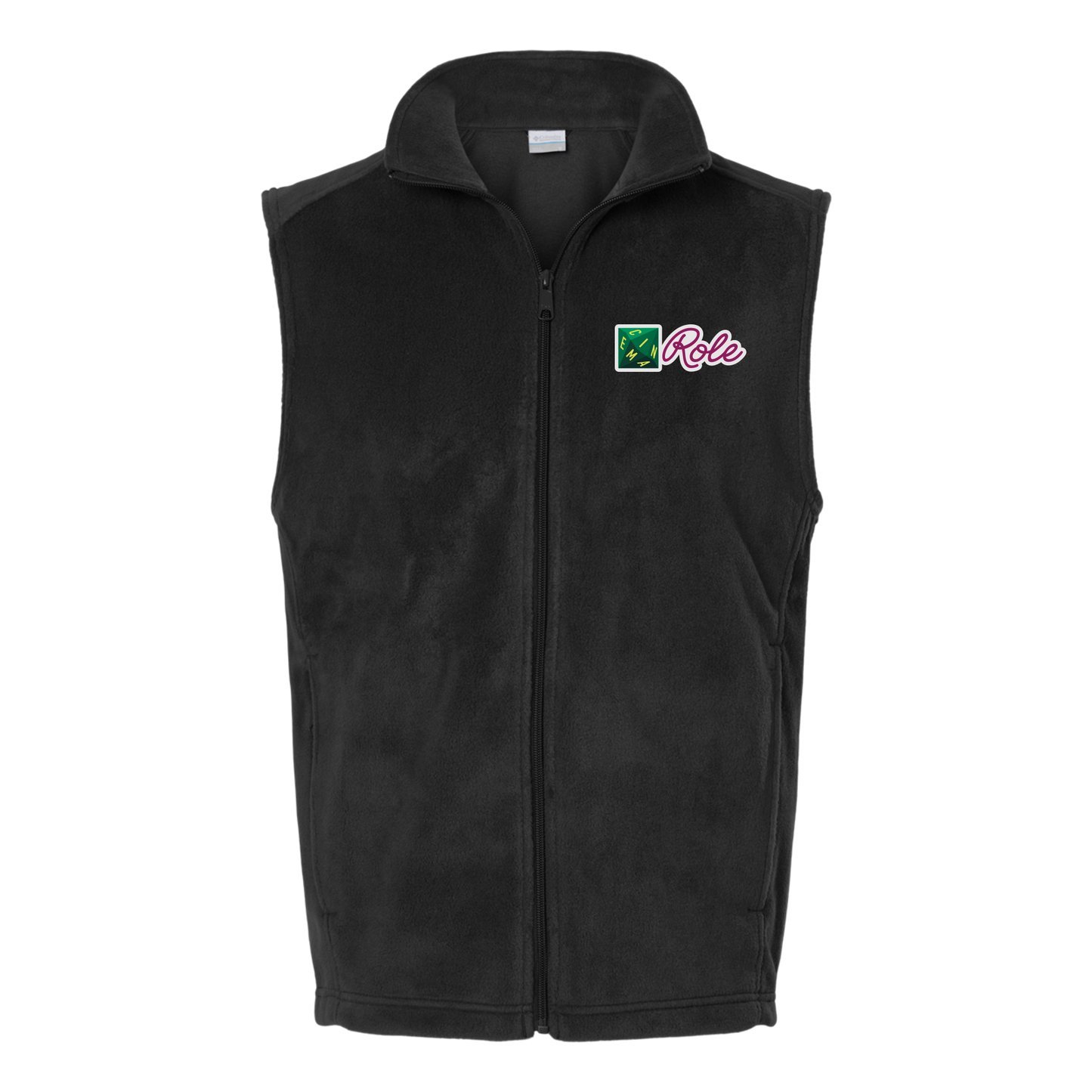 cinemarole-columbia-mens-fleece-vest-embroidery-leftchest-212488-black-flat-front
